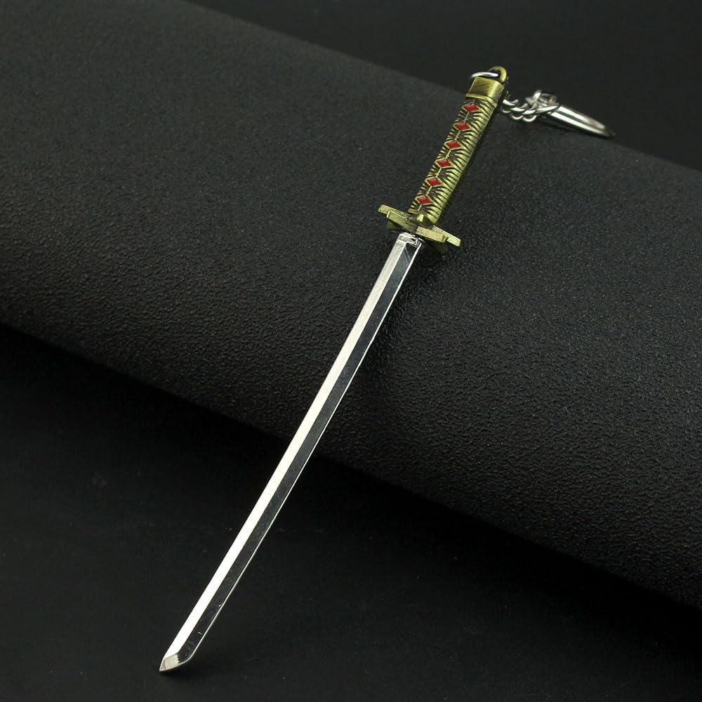 Ichigo Kurosaki Cosplay Sword Keychain - Anime Bleach Toshiro Hitsugaya Necklace Ring - Perfect Gift for Anime Fans, Kids & Men - Great for Cosplay, Collecting & Daily Accessories