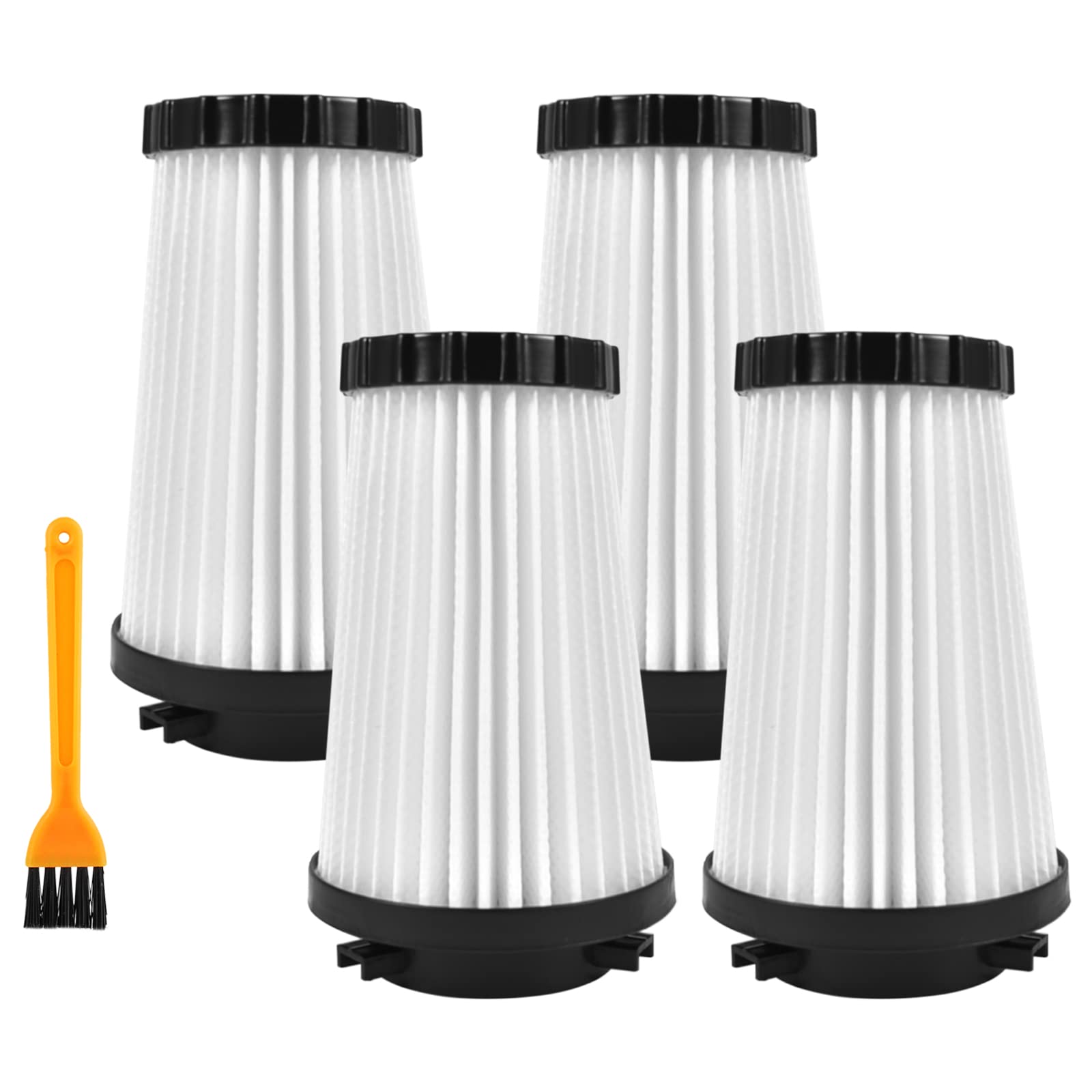 4-Pack VideoPUP F2 Vacuum Filters Compatible with Dirt Devil Type F-2 Dynamite Power Stick & Power Reach Upright Vacuums - Includes 1 Cleaning Brush - Replacement for Part 3SFA11500X - Perfect for Pet Hair, Dust & Deep Cleaning