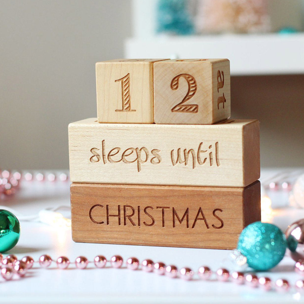 Christmas Countdown Blocks - Wooden Advent Calendar with Numbers for Holiday Decor - Perfect for Home, Office & Classroom Countdown to Christmas