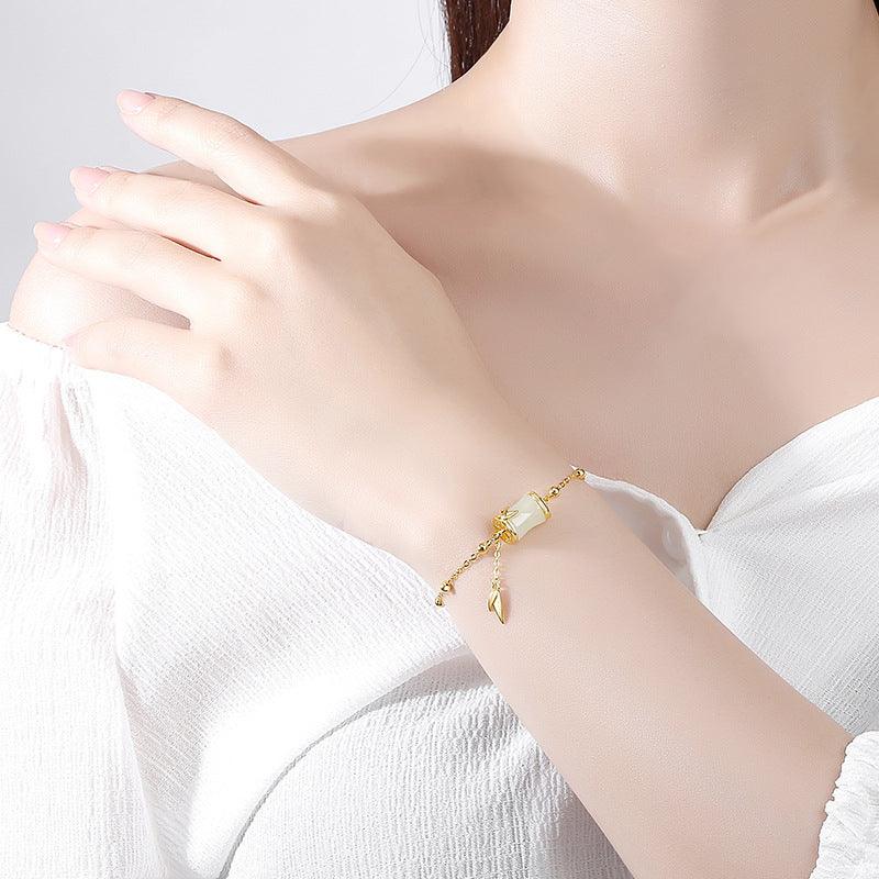 S925 Sterling Silver Bracelet & Necklace Set with Natural Tianyuzhu Beads - Elegant Jewelry Gift for Women, Perfect for Weddings, Parties & Daily Wear