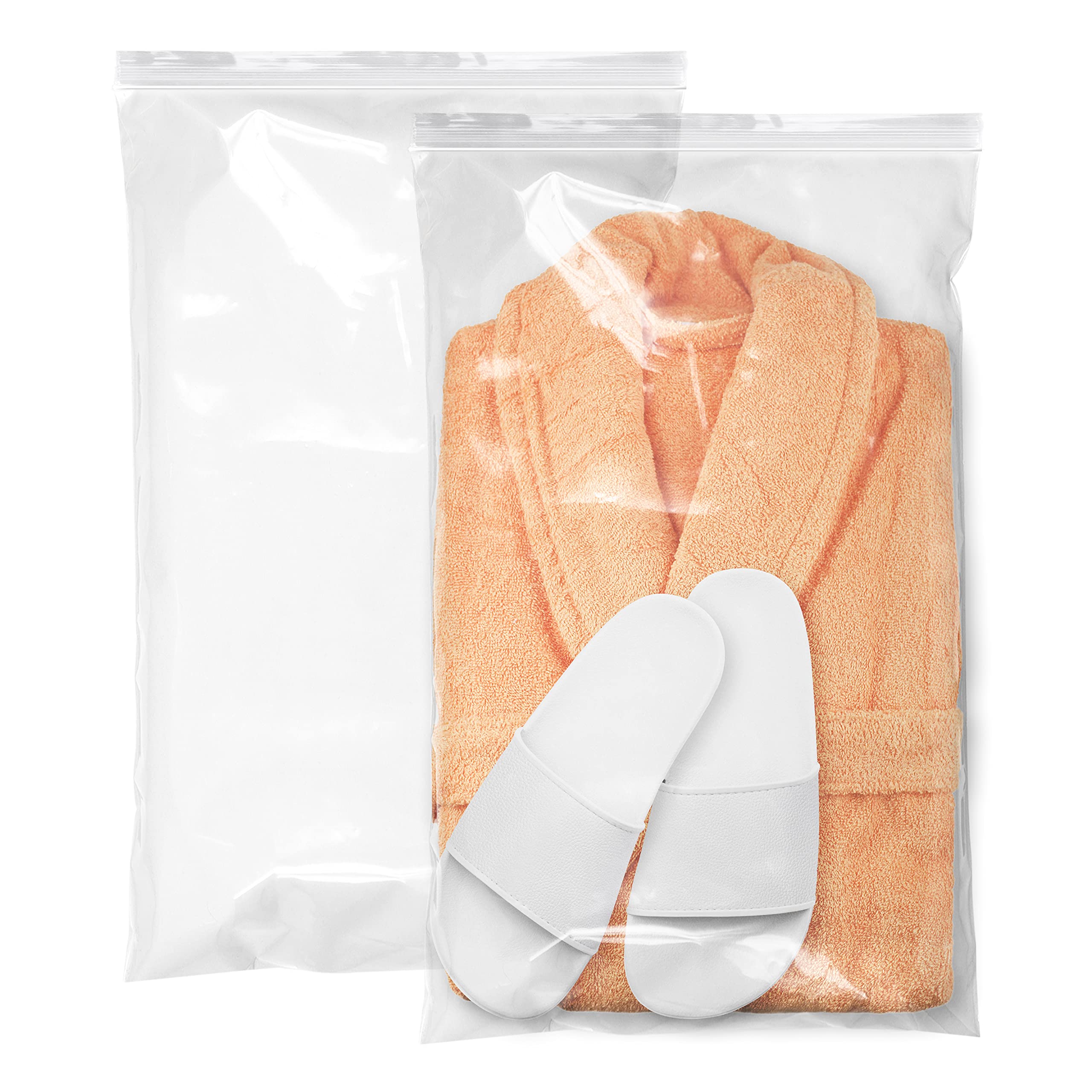 APQ 250 Pack 14x24 Inch Clear Ultra Thick 4 Mil Zipper Bags - Heavy Duty Single Track Seal Top Polyethylene Storage Bags for Food Service, Industrial Use, Healthcare & Home Organization (3 Gallon Capacity) - Perfect for Meal Prep, Freezer Storage & Small Parts Organization