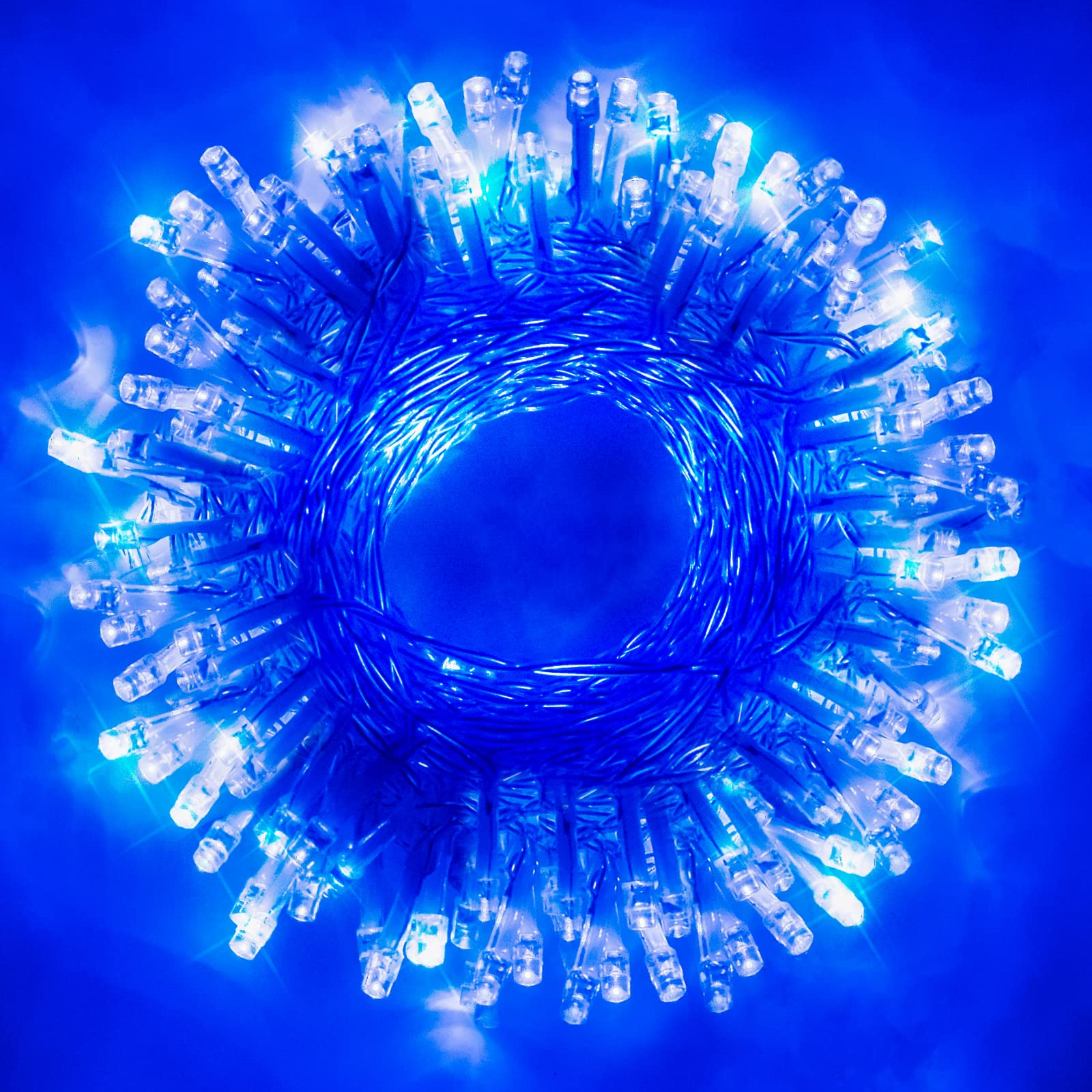 OOBILA 120 LED 42.6FT Battery Operated Christmas String Lights Outdoor with Timer - IP65 Waterproof Fairy Lights for Home Decor, Birthday Party, Wedding, Christmas Tree & Holiday Decorations (Blue) - Perfect for Indoor/Outdoor Use in Gardens, Patios, and Festive Events