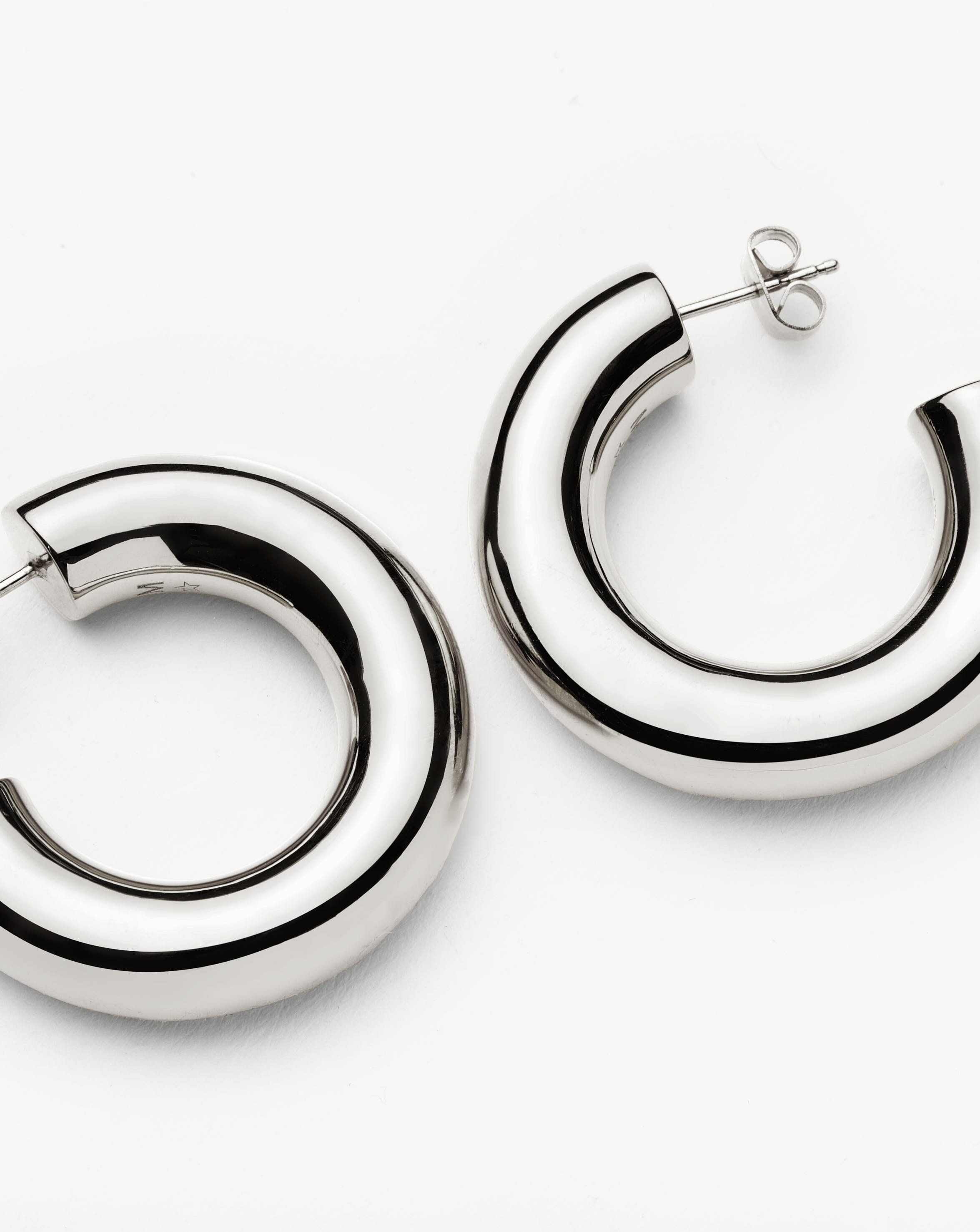 Chubby Large Hoop Earrings for Women - Silver Plated Dangle Earrings | Perfect for Parties, Weddings & Everyday Wear
