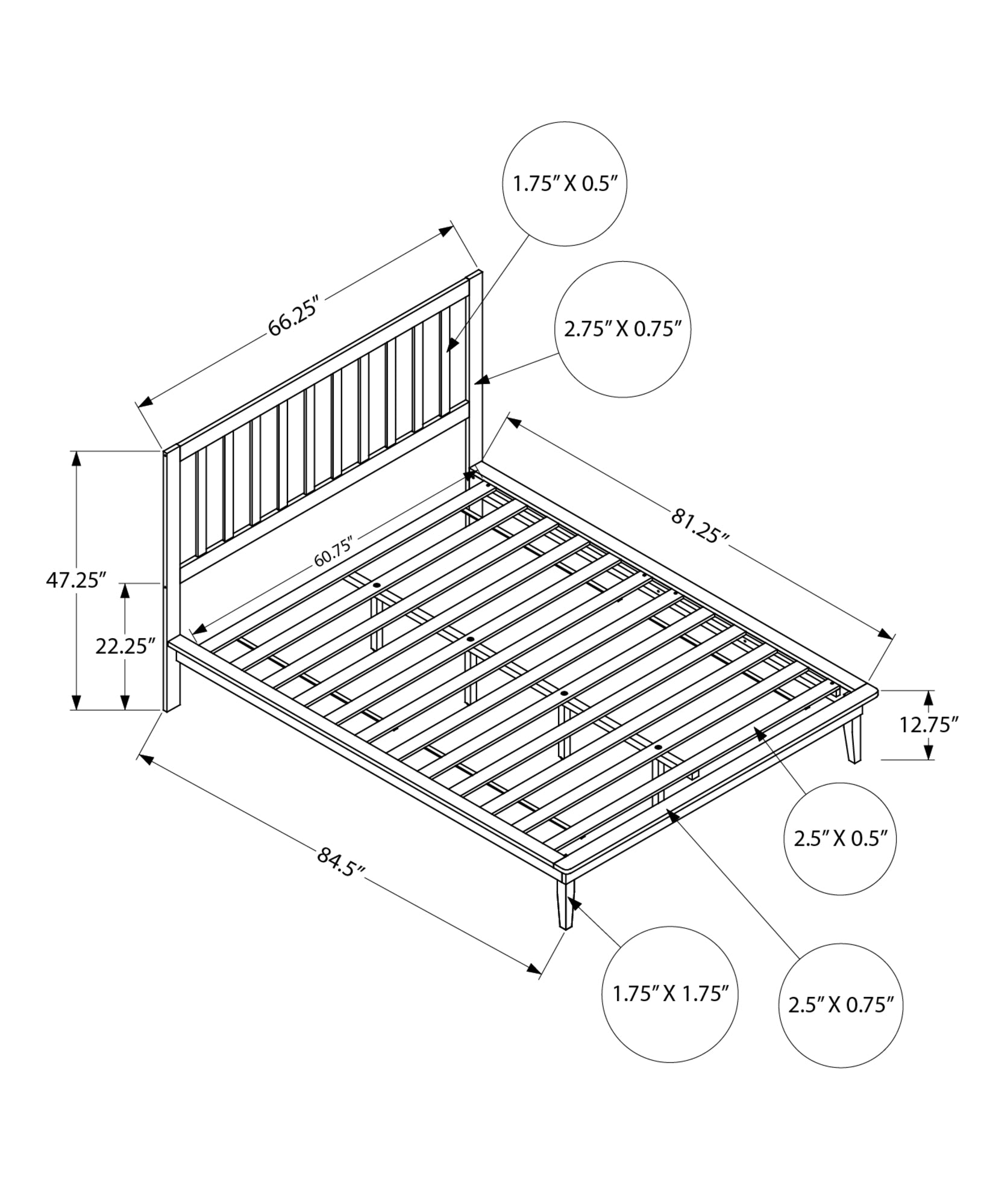 Modern Queen Size Black Wood Platform Bed Frame with Headboard - Sturdy & Stylish Bedroom Furniture for Adults, Home Decor - Perfect for Master Bedrooms, Guest Rooms & Apartments