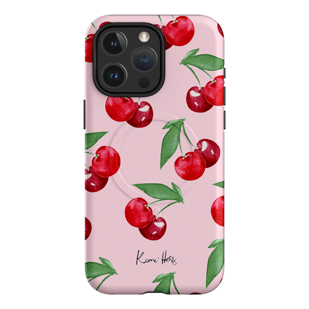 Cherry Rose Floral Pattern Phone Case for iPhone 15 14 13 12 Pro Max - Slim Protective Cover with Non-Slip Grip - Perfect for Everyday Use, Travel & Gift Giving