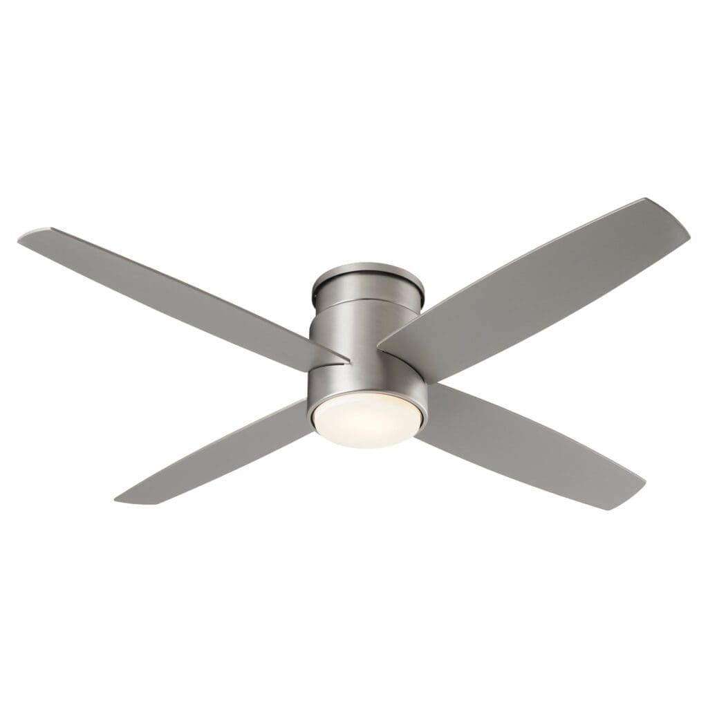 52 Inch Low Profile Ceiling Fan with Remote - Oxygen 3 102 20 OSLO HUGGER in Polished Nickel - Perfect for Bedroom, Living Room & Indoor Spaces