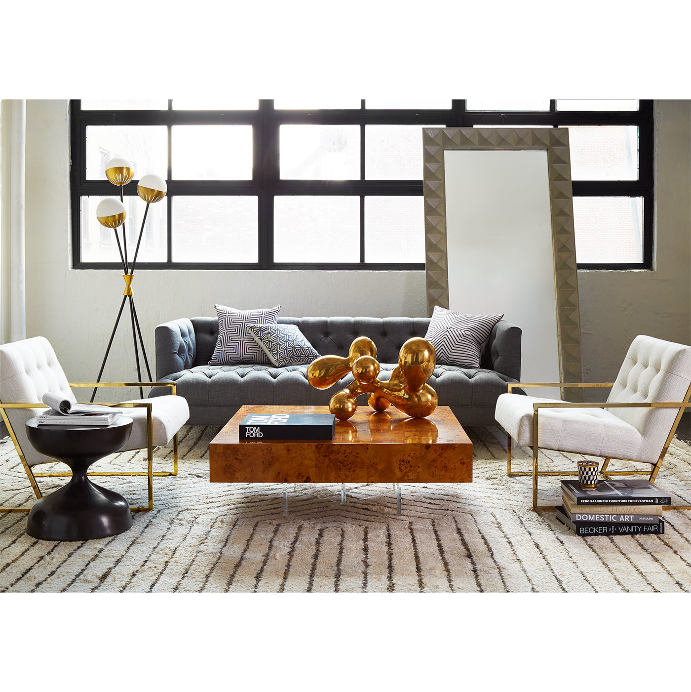 Modern Caracas Tripod Floor Lamp - Adjustable Height, 3-Light Bulb Capacity - Perfect for Living Room, Bedroom, or Office Lighting