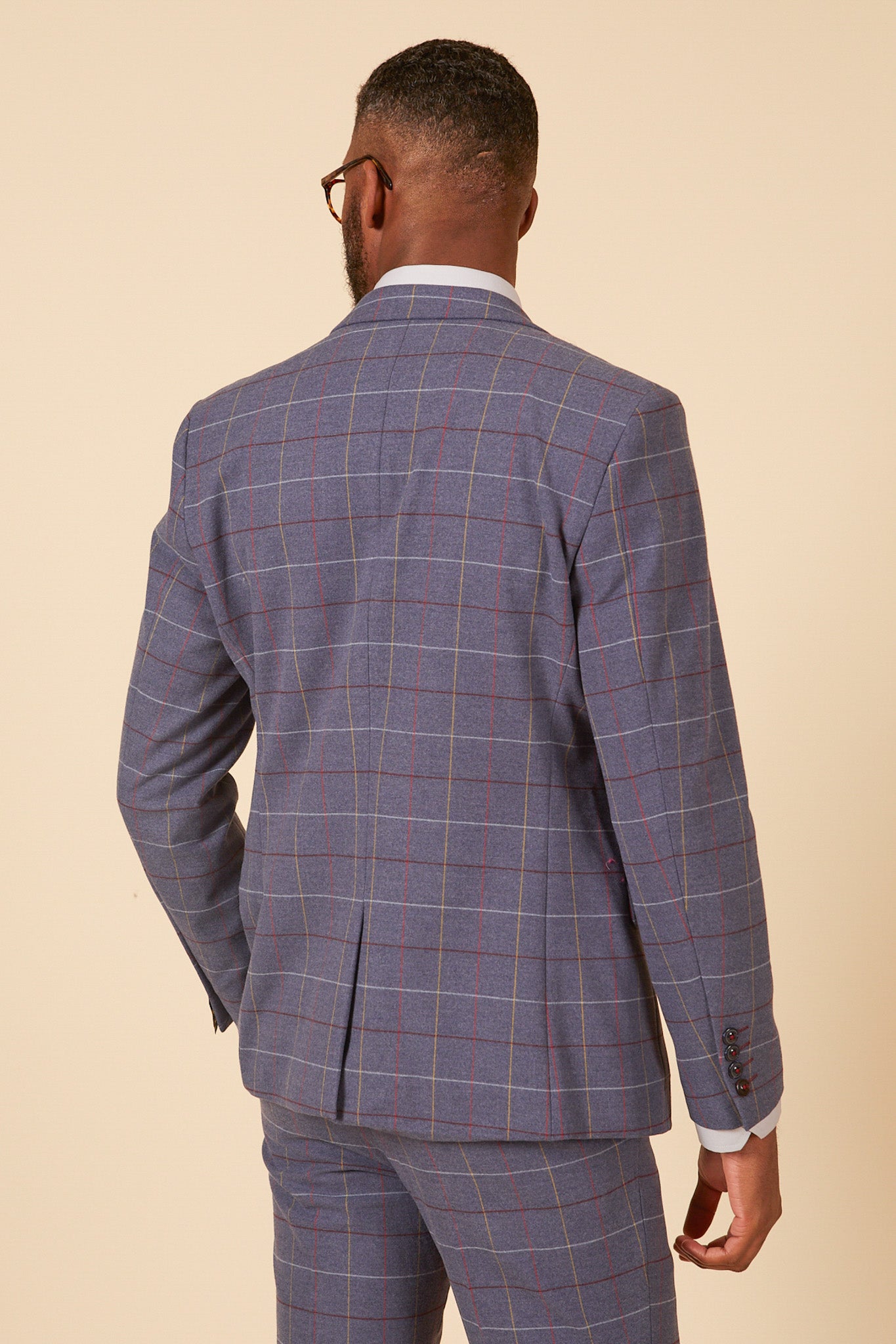 Drake Sky Blue Check Three-Piece Suit for Men | Formal Business Attire | Wedding, Office & Special Occasion Wear
