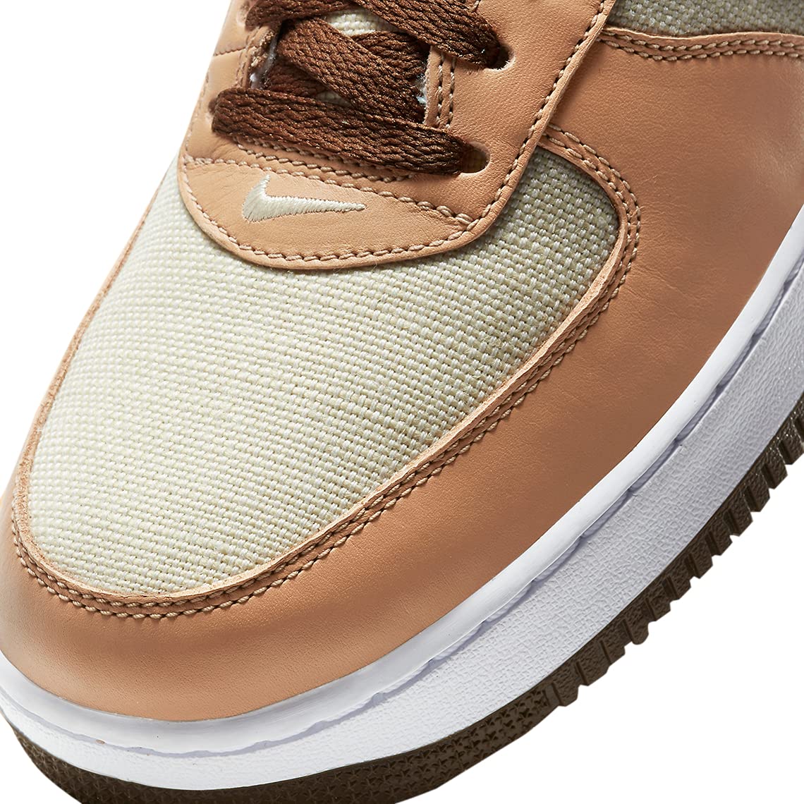 Nike Men's Air Force 1 Low Sneakers - White/Acorn - Size 6 | Classic Comfortable Basketball Shoes for Casual Wear & Street Style