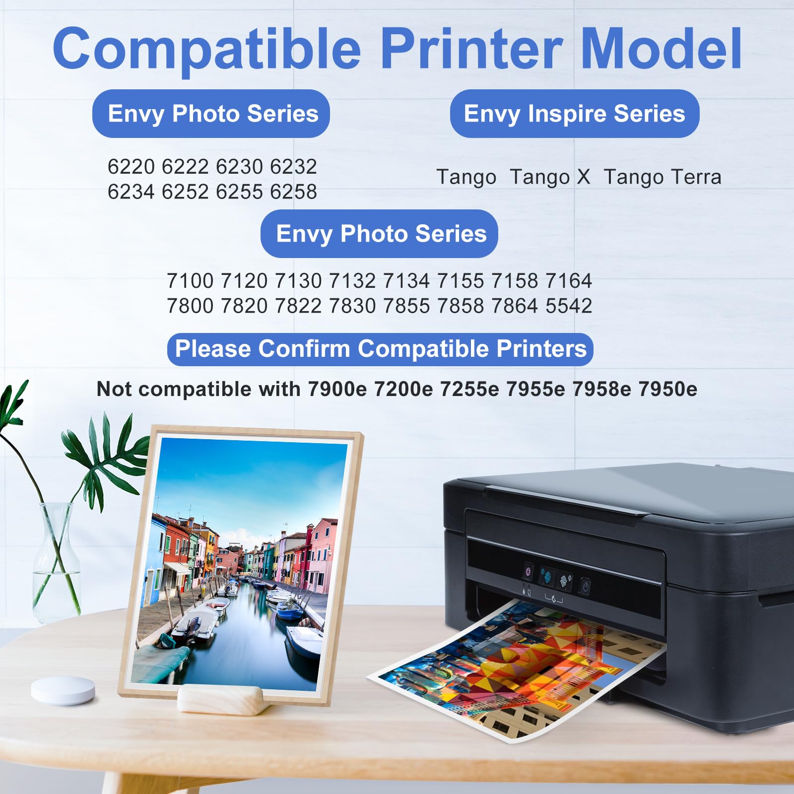 HP 64XL Ink Cartridge Combo Pack - Black & Color Replacement for HP 64 Ink (Compatible with Envy Photo 7855/7858/7155/7800/6255/6200 & Tango X/Terra Printers) - High Yield Printing for Home Office & Photo Projects