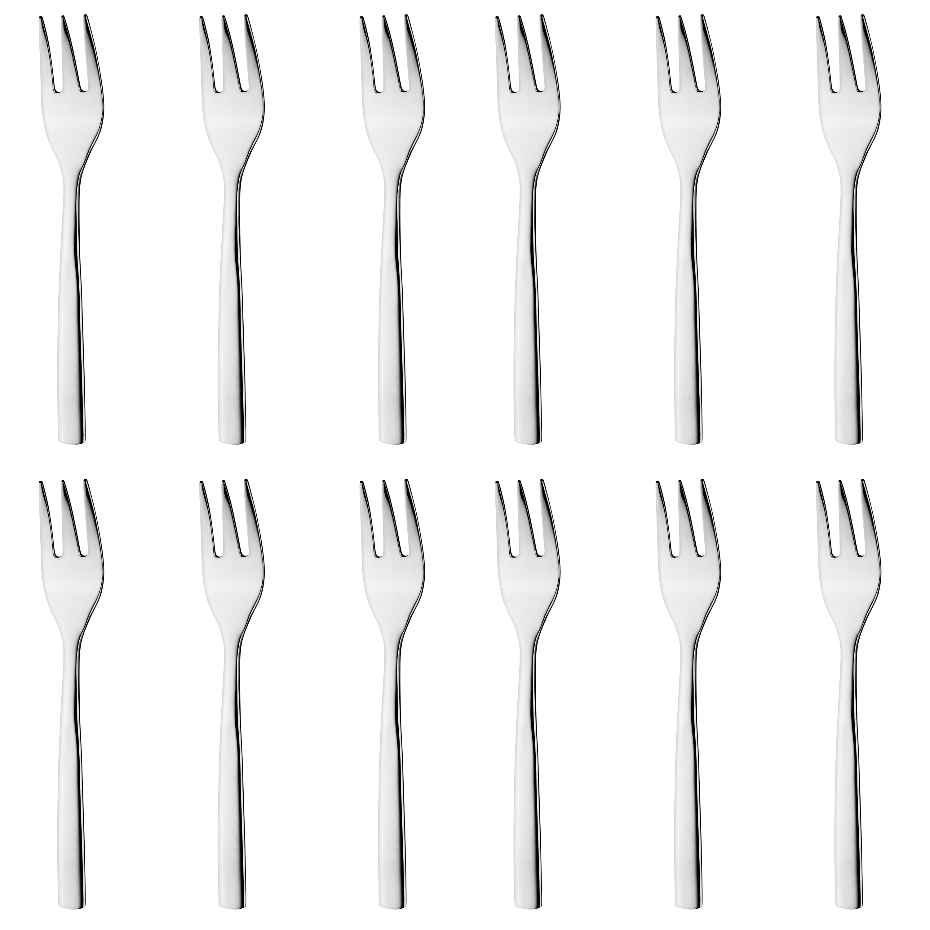 BergHOFF Essentials 12-Piece Stainless Steel Cake Fork Set - Pure Mirror Finish, 5.75 Inches - Perfect for Weddings, Parties, and Elegant Dessert Serving