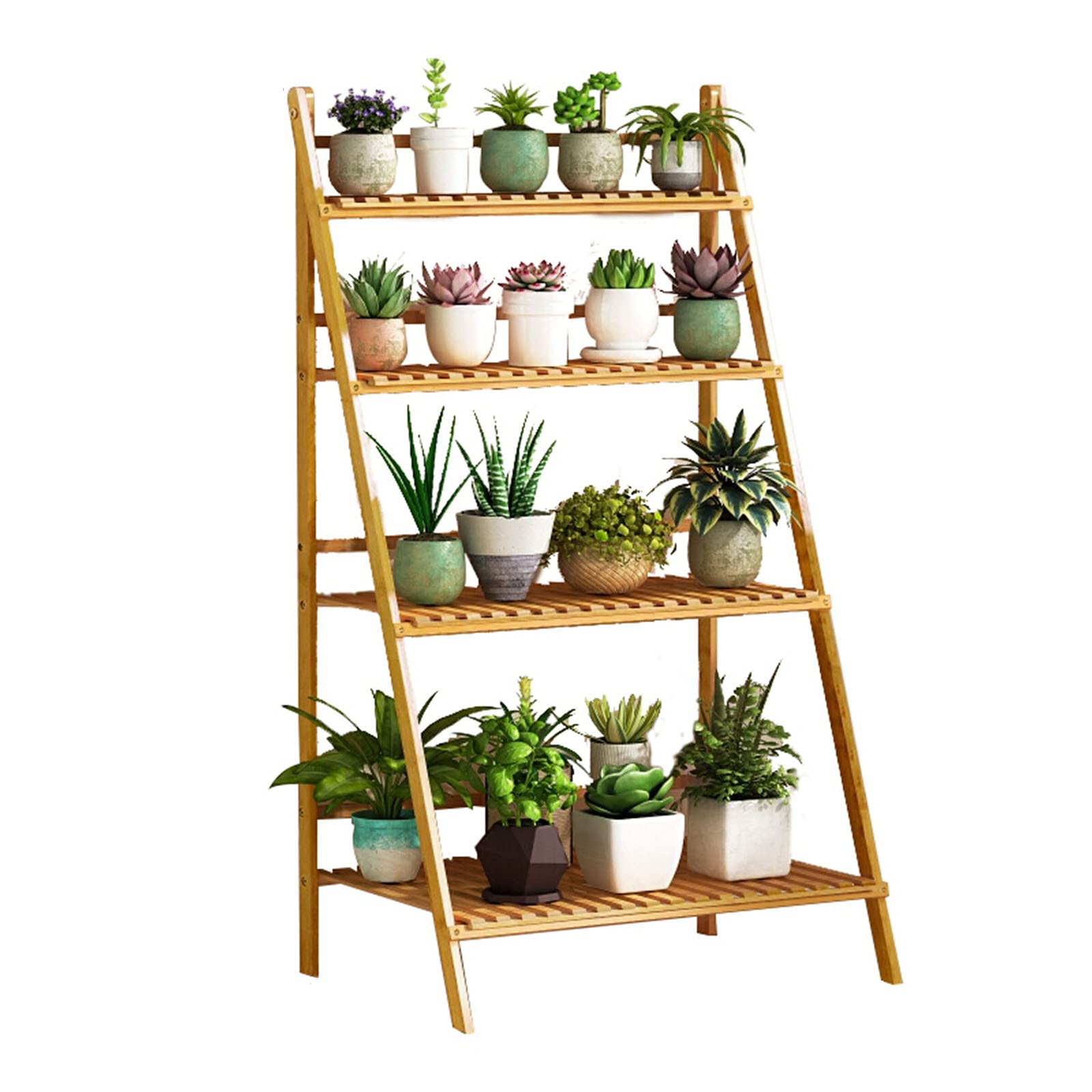 4-Tier Foldable Flower Rack - Multi-Purpose Storage Shelf for Plants, Books & Picture Frames | Space-Saving Organizer for Garden, Patio, Balcony & Bedroom | Perfect for Indoor & Outdoor Decor