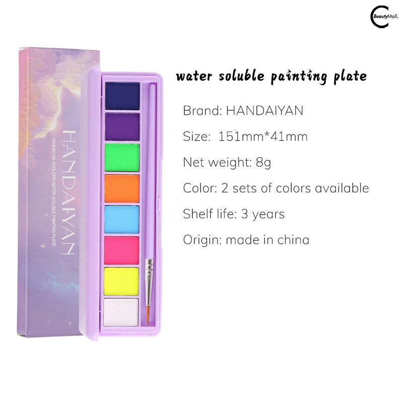 HANDAIYAN Fluorescent Eyeshadow Palette - 12 Vibrant Colors, Long-Lasting & Pigmented - Perfect for Parties, Raves & Night Out Makeup Looks