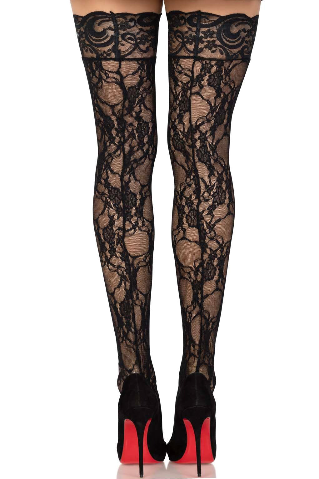 Elegant Floral Lace Thigh High Stockings for Women - Sexy Stay Up Socks for Date Night, Bridal Party & Special Occasions