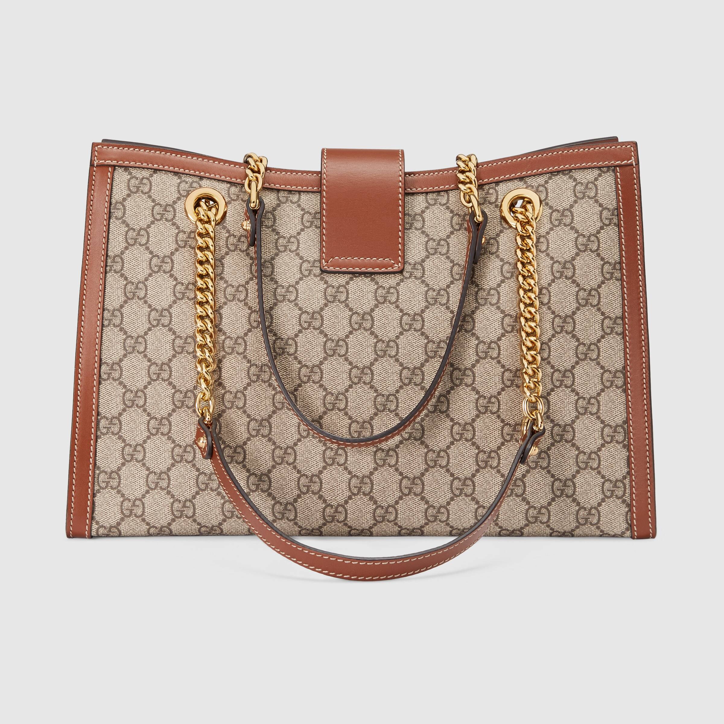 Gucci GG Marmont Padlock Medium Shoulder Bag in Beige & Ebony Brown | Luxury Crossbody Purse for Women | Perfect for Work, Travel & Evening Out
