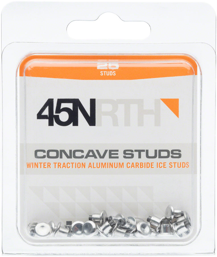 45NRTH Concave Carbide Aluminum Tire Studs - Pack of 25 for Winter Biking & Snow Cycling Traction