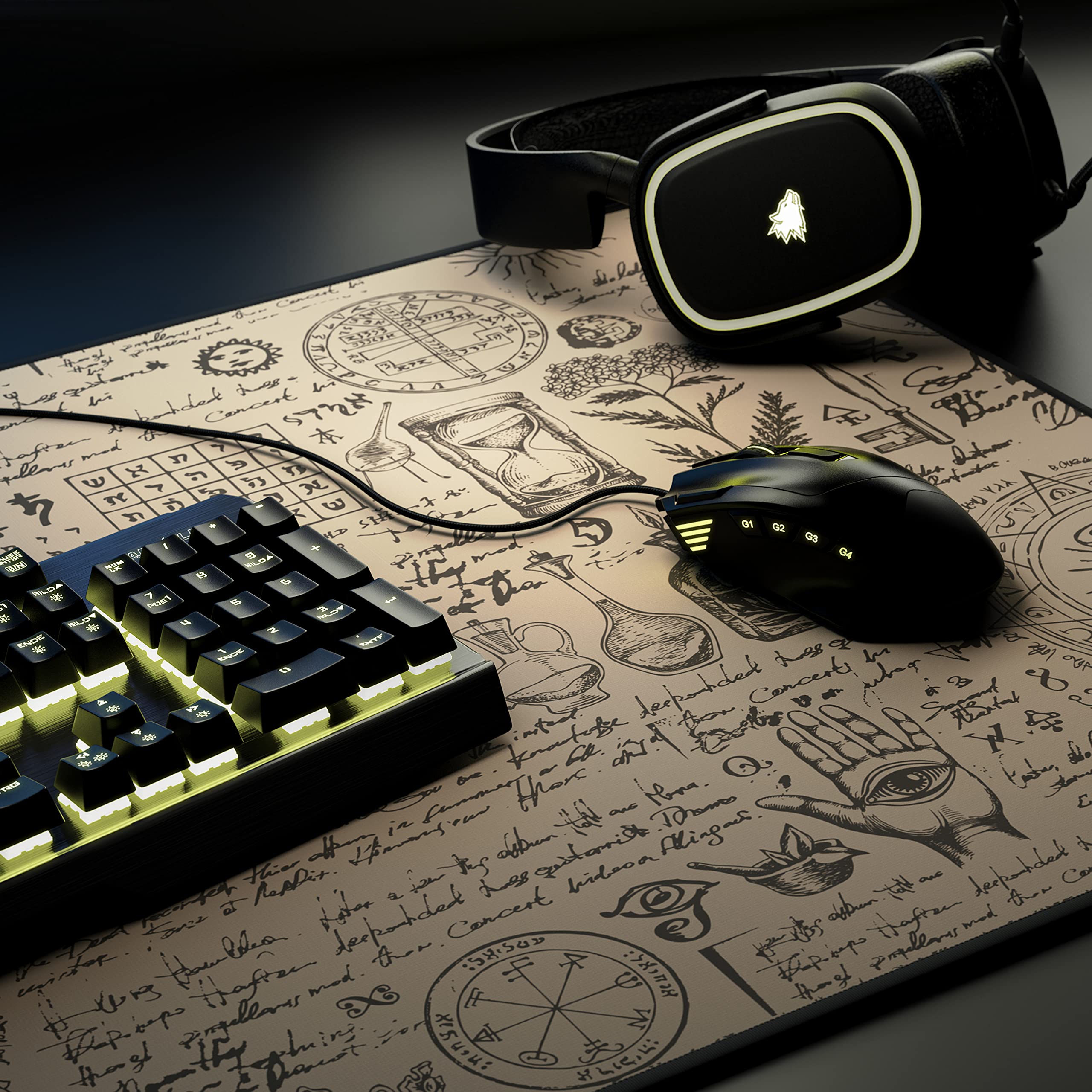 TITANWOLF XXL Gaming Mouse Pad - 35.4x15.7 Inch Large Desk Mat with Non-Slip Base | High Precision & Speed Surface for Gaming Mice (Roccat, Razer, Logitech) | Perfect for PC, Laptop & Office Workstations