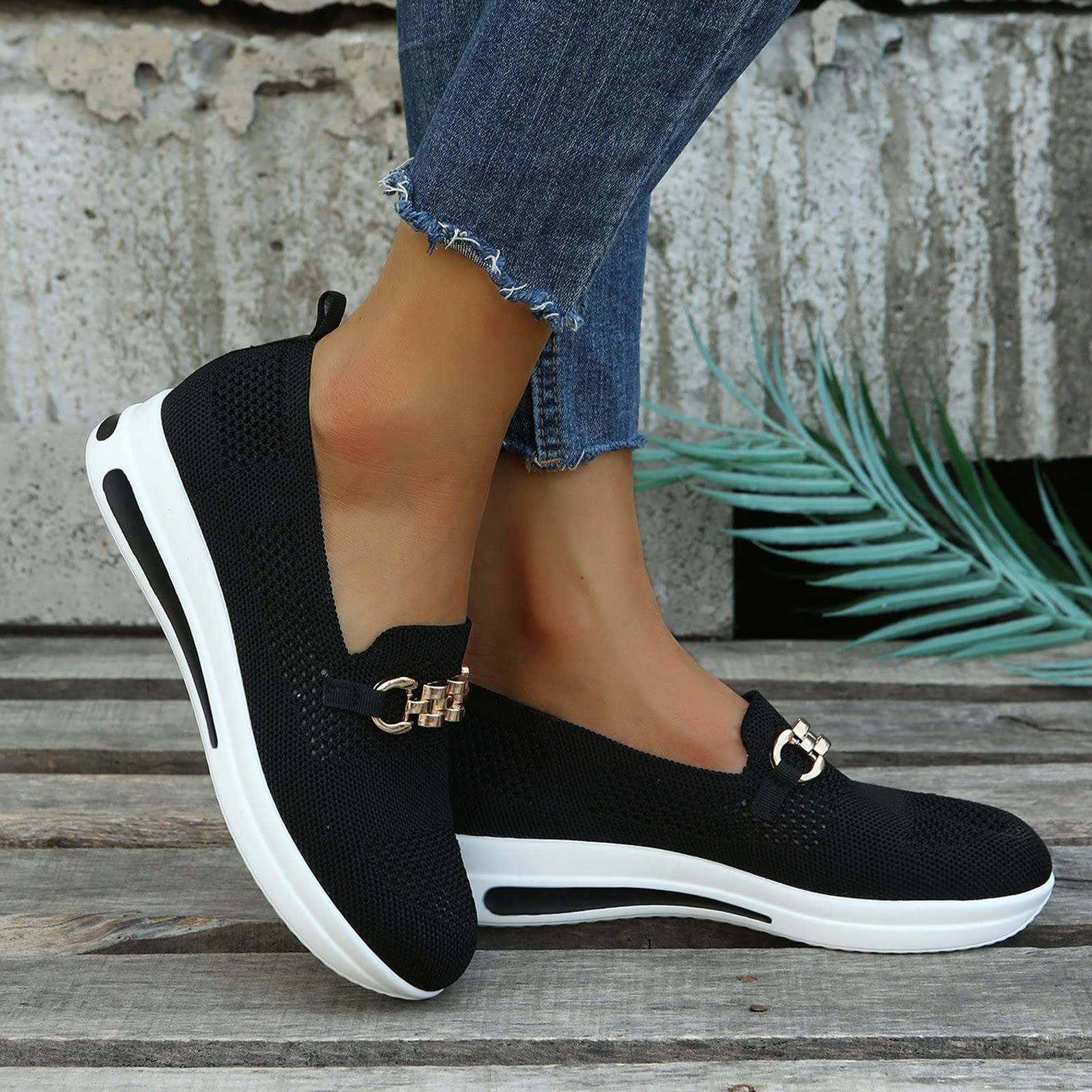 Trendy Women's Sneakers - Breathable Mesh Walking Shoes, Comfortable Slip-On Loafers & Casual Wedge Tennis Shoes for Women | Perfect for Workouts, Walking, Travel & Everyday Wear