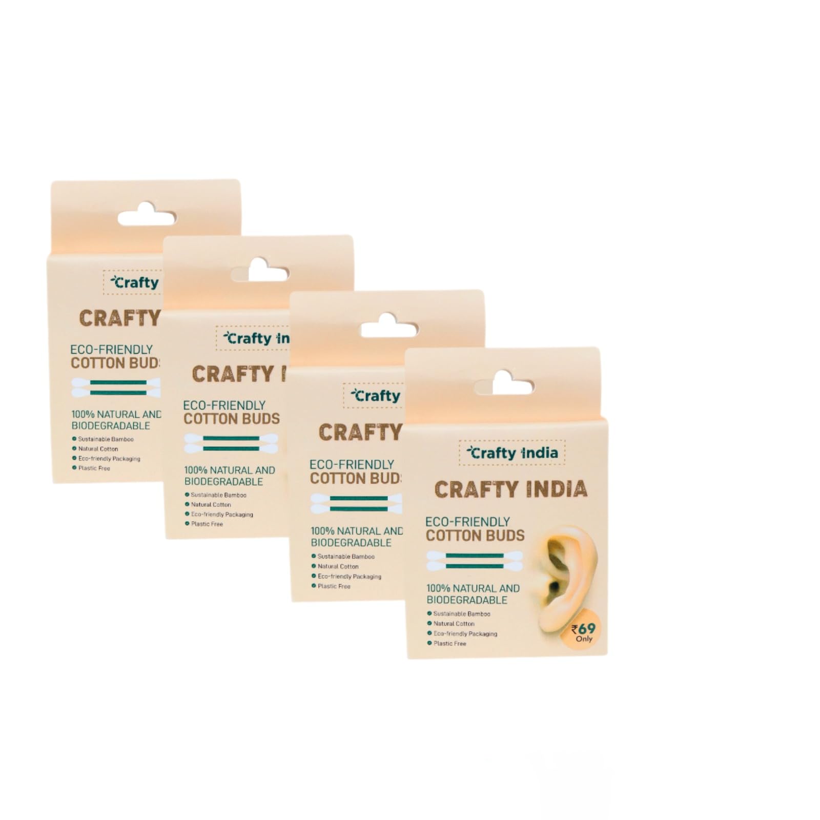 Eco-Friendly Bamboo Cotton Swabs - 240 Pack Organic Dual-Tipped Wooden Cotton Buds for Ear Cleaning & Makeup | Biodegradable, Recyclable, Sustainable | Perfect for Travel, Home, Salon & Personal Care