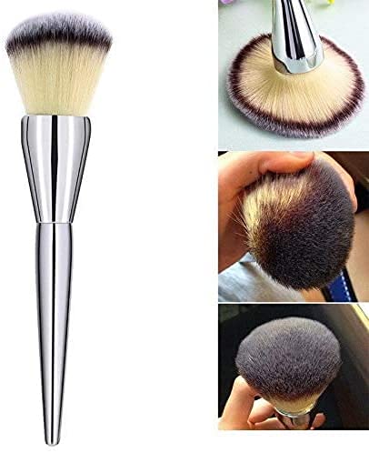 Lele® Professional Face Blush Powder Makeup Brush - Soft Synthetic Bristles, Silver Handle - Perfect for Contouring, Highlighting & Everyday Makeup Application