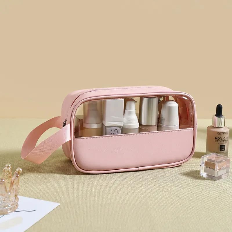 XAVRY Transparent Travel Toiletry Bag for Women & Men - Portable Makeup Organizer, Cosmetic Travel Bag, Small Size (1Pcs) - Perfect for Airplane Carry-On, Gym, Beach & Weekend Getaways