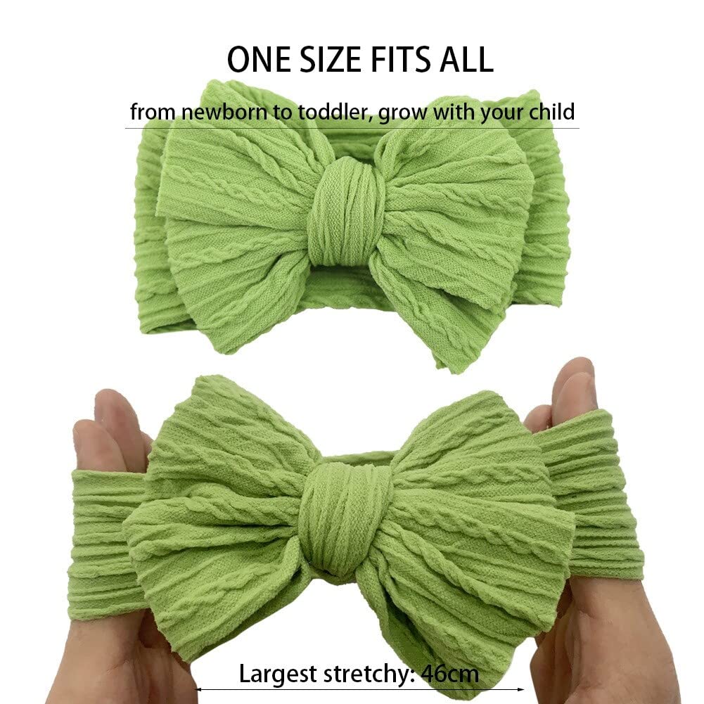 10PCS Soft Elastic Baby Headbands with Bows - Comfortable Nylon Hair Accessories for Newborn Girls - Perfect for Photos, Parties & Everyday Wear