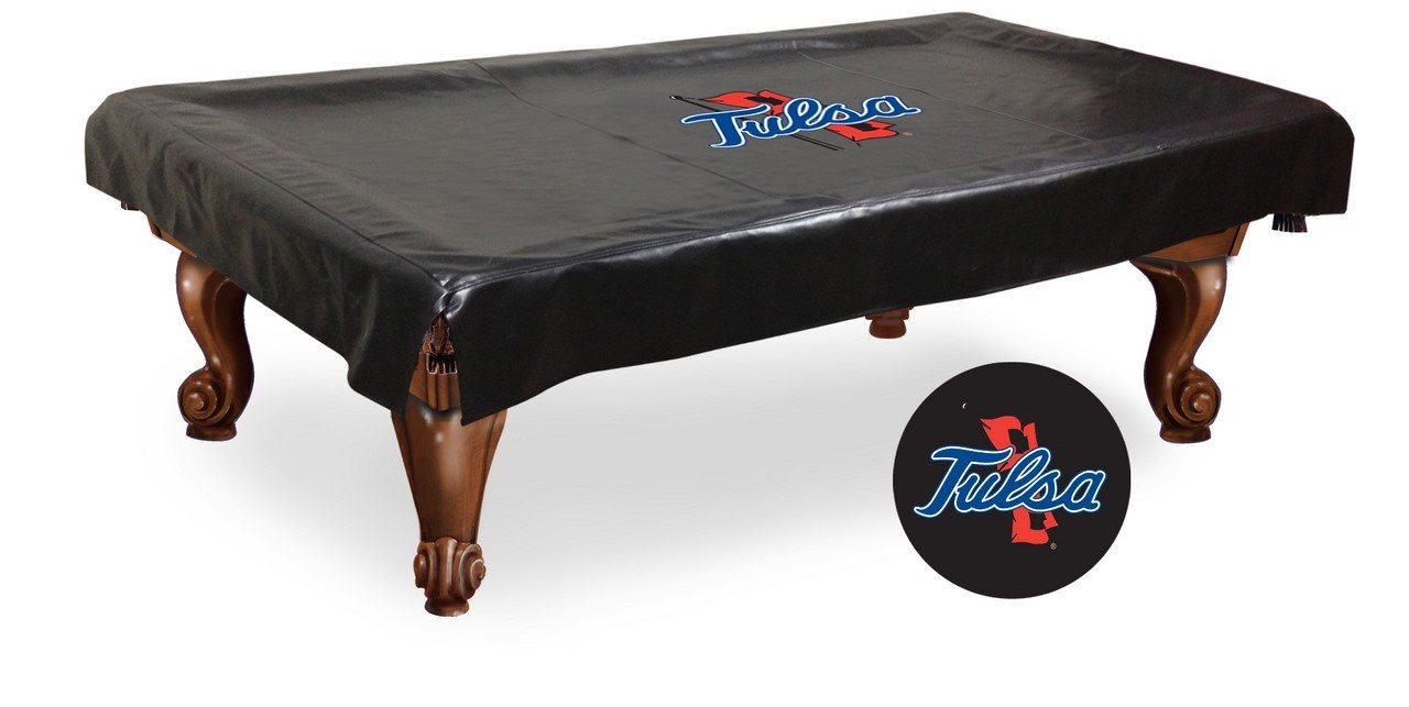 NCAA Tulsa Golden Hurricane Billiard Table Cover - Officially Licensed Pool Table Protector for Game Room & Sports Bar Decor
