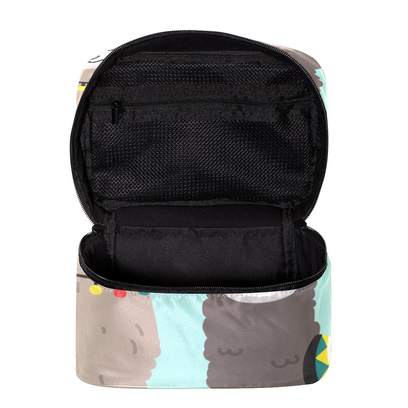 Llama and Alpaca Print Large Travel Makeup Bag - Waterproof Cosmetic Organizer with Zipper, Cute Toiletry Pouch for Women & Girls - Perfect for Vacation, Gym, and Daily Essentials Storage