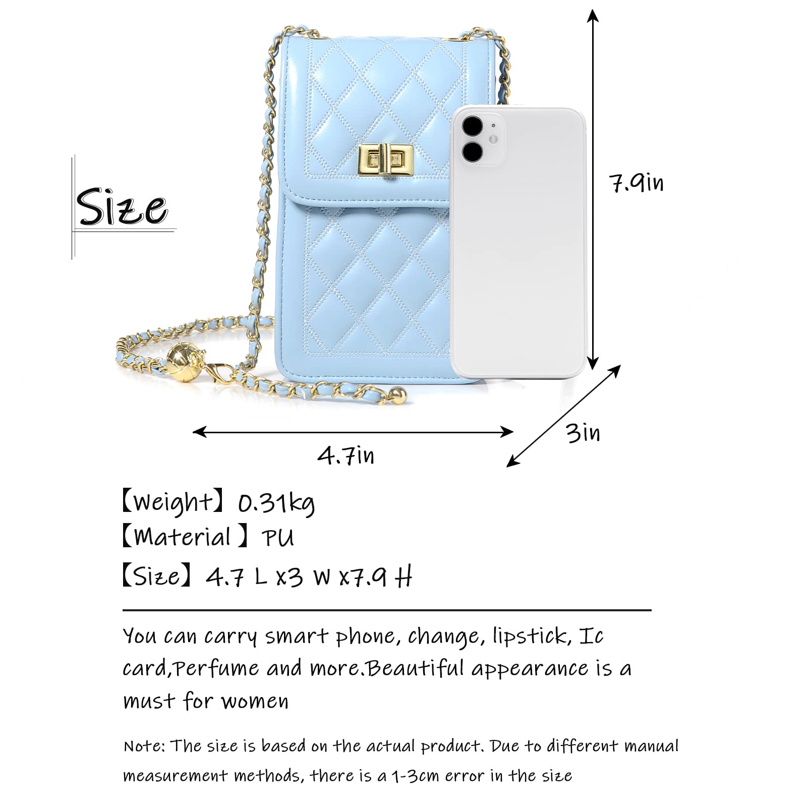 FSD.WG Women's Small Crossbody Leather Phone Purse - Mini Messenger Shoulder Bag with Wallet - Perfect for Travel, Shopping & Everyday Use