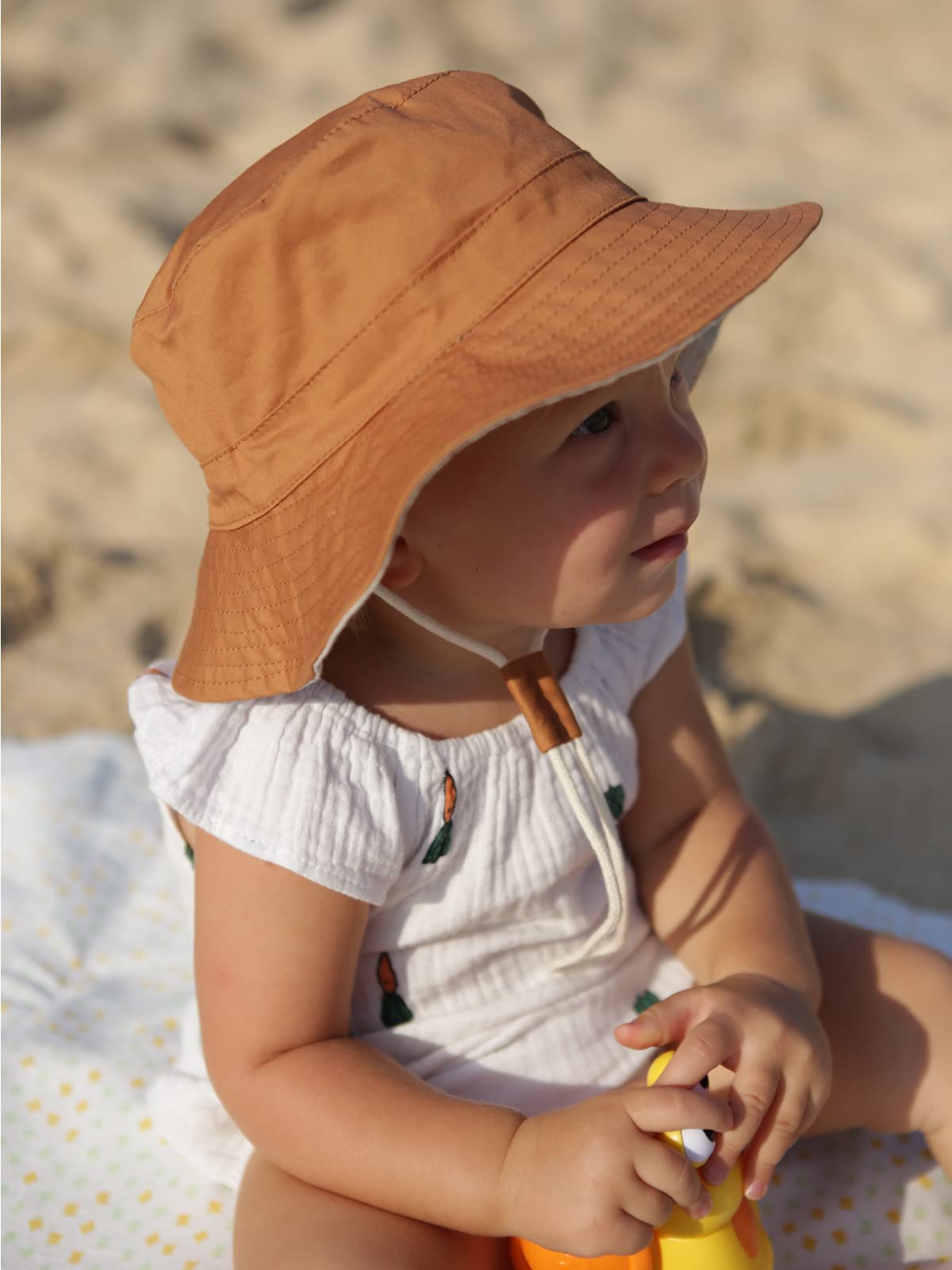 Baby Sun Hat for Boys & Girls - UPF 50+ UV Protection Summer Bucket Hat for Toddlers & Kids - Breathable Cotton Beach Hat for Outdoor, Park, and Beach Activities