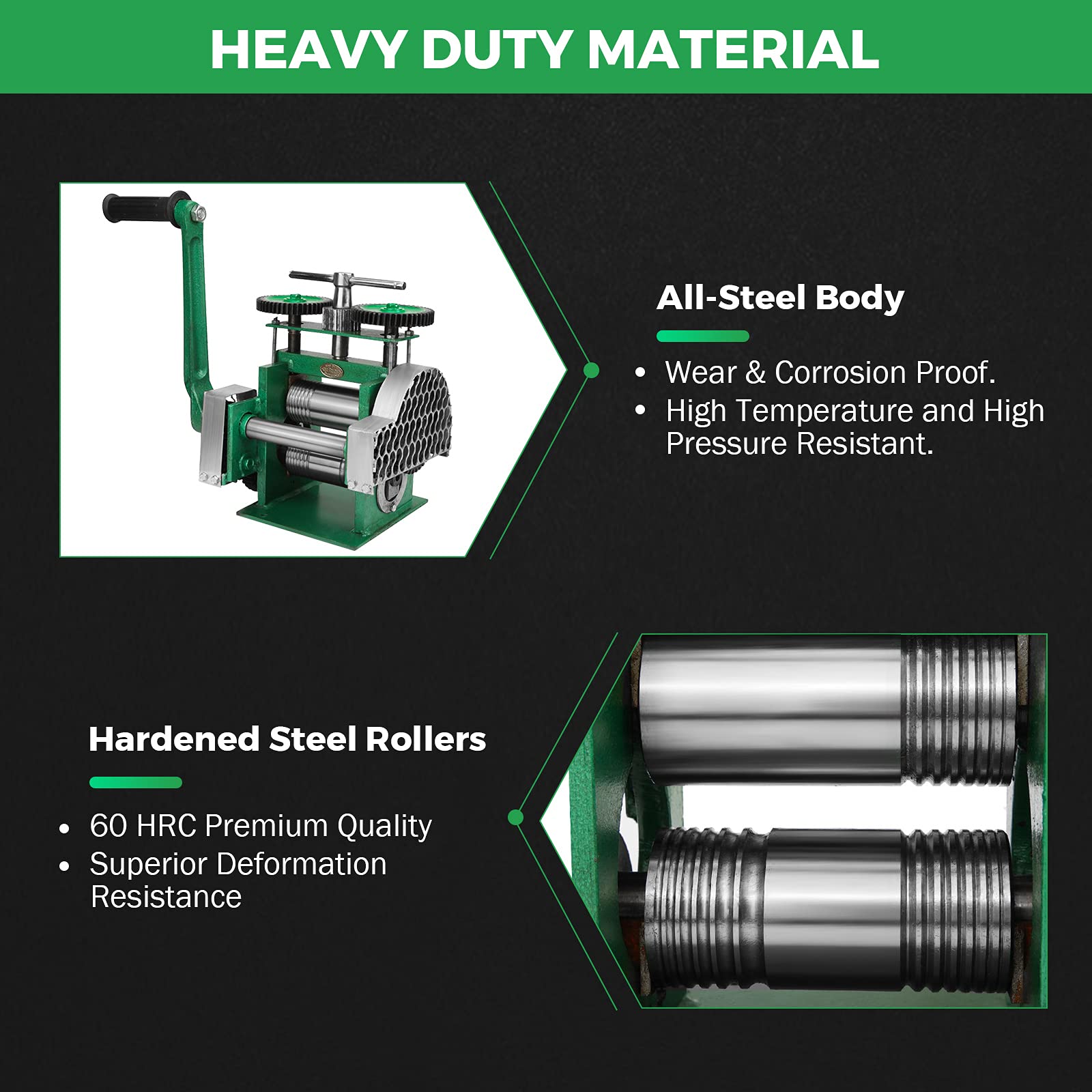 BEAMNOVA Upgraded Manual Rolling Mill Machine for Jewelry Making - Hand Crank Metal Press Tool for Goldsmiths & DIY Crafting | Perfect for Metal Sheet Rolling, Wire Flattening & Jewelry Design