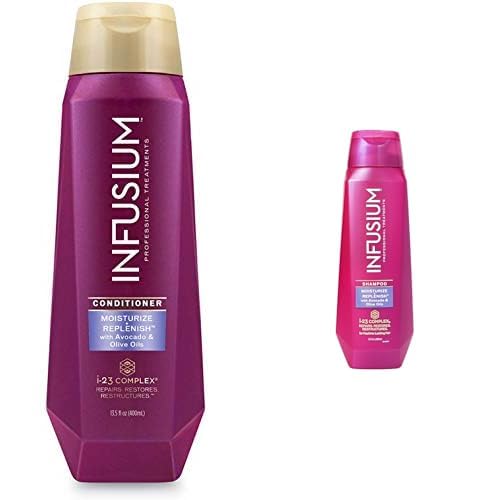 Infusium Moisturizing Shampoo and Conditioner Set for Dry Hair - Avocado & Olive Oil Hair Treatment with Apple Musk Scent - Hydrating Hair Care Duo for Damaged Hair - Perfect for Daily Use, Salon-Quality Results at Home