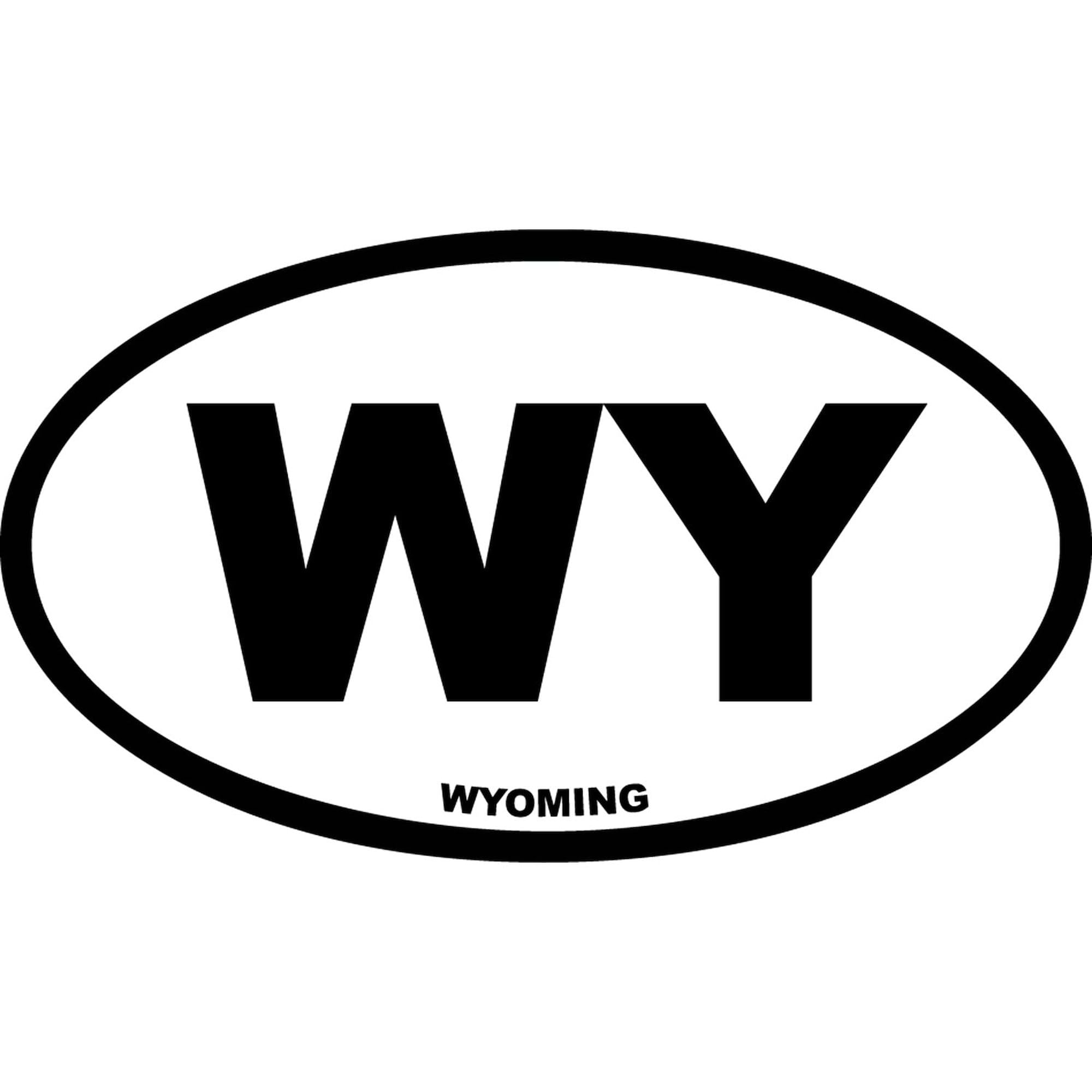 Wyoming Euro Oval Sticker - Premium Car Bumper Decal for Vehicles, Laptops & Travel Gear | Show State Pride with Durable Vinyl Decoration
