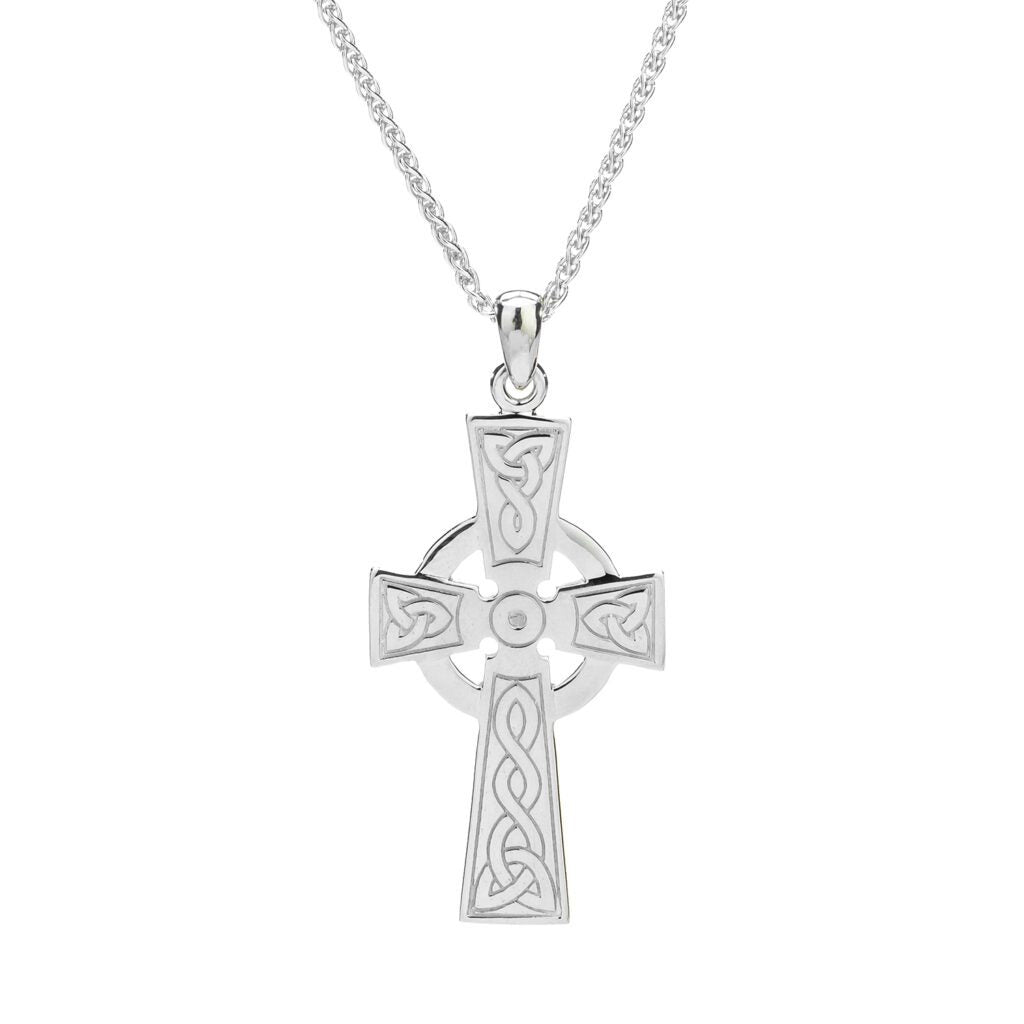 Authentic Silver Celtic Cross Pendant - Large Size Religious Jewelry for Men & Women - Perfect for Gifts, Weddings, and Spiritual Occasions