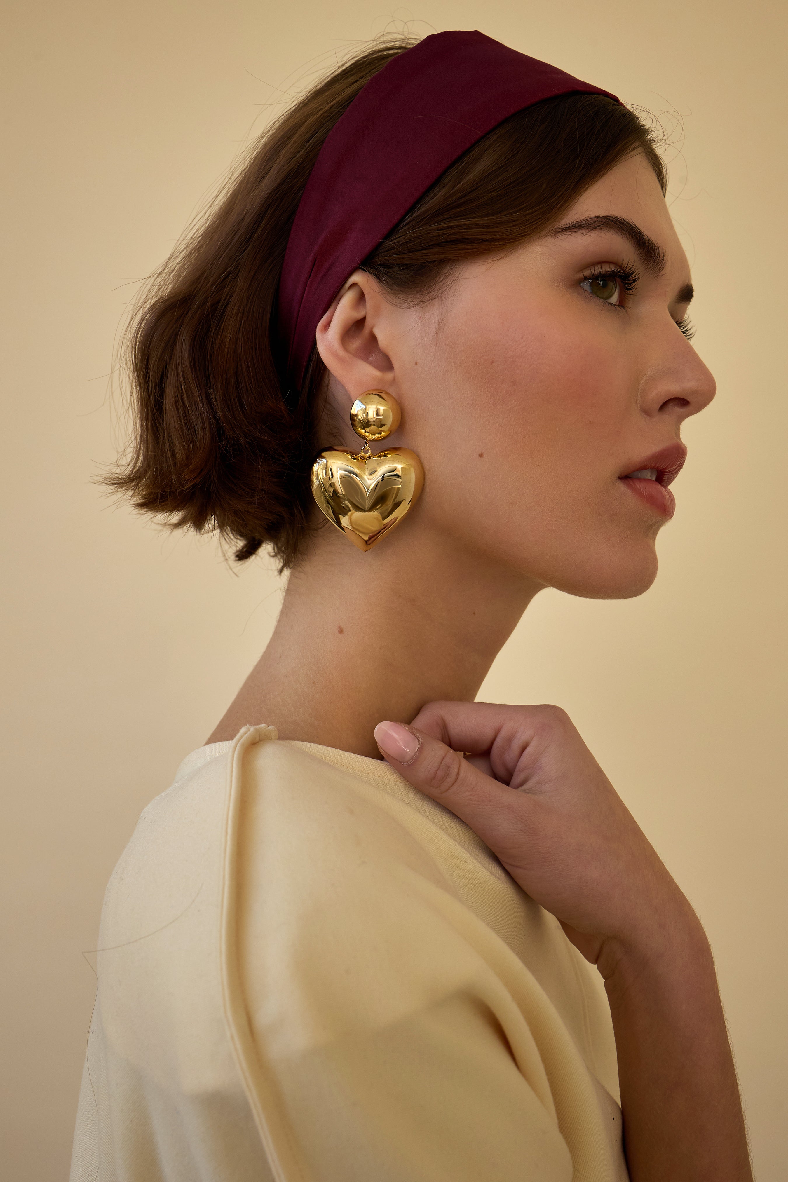 Gigi Heart Earrings for Women - Dainty Gold/Silver Heart Stud Earrings - Perfect for Valentine's Day, Anniversary & Everyday Wear