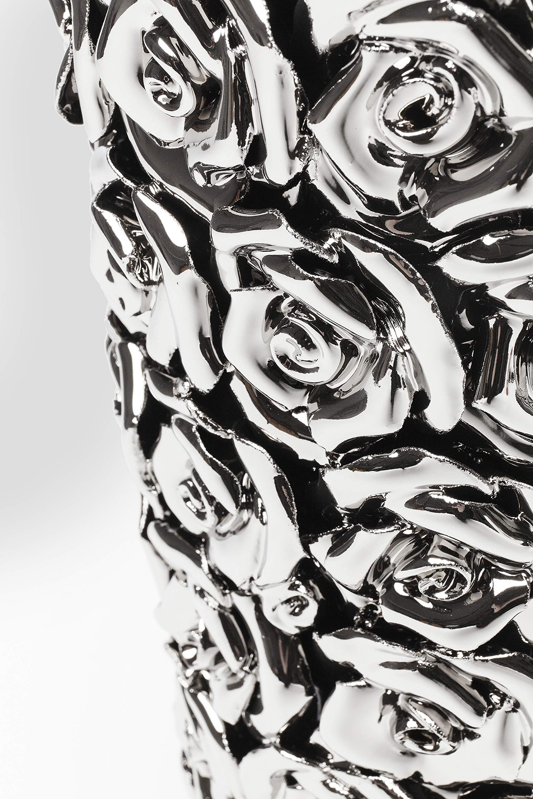 Kare Design Multi Chrome Rose Vase - Handmade Stoneware with Chrome Plating, Large Decorative Vase (45x22x22cm) for Modern Home Decor, Wedding Centerpiece & Luxury Gift