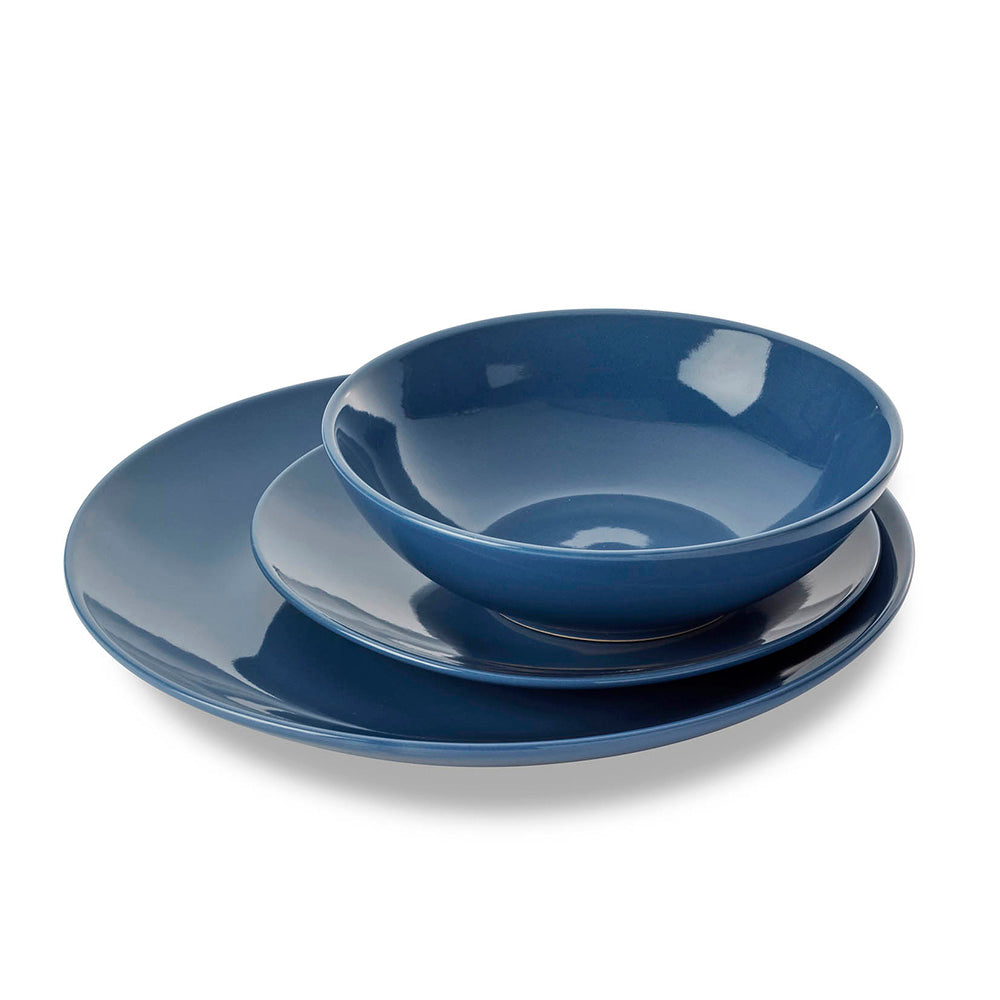 Ocean Dinnerware 12 Piece Set - Elegant Porcelain Dinner Plates, Bowls & Mugs for Family Dining, Parties & Restaurant Use