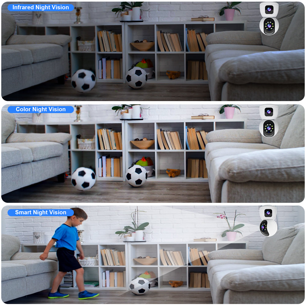 Campark SC24 2MP Dual Lens Indoor Security Camera - Wireless WiFi Baby Monitor with Phone App, Auto Tracking for Kids & Pets (USA/Europe) - Perfect for Home, Nursery, and Pet Monitoring