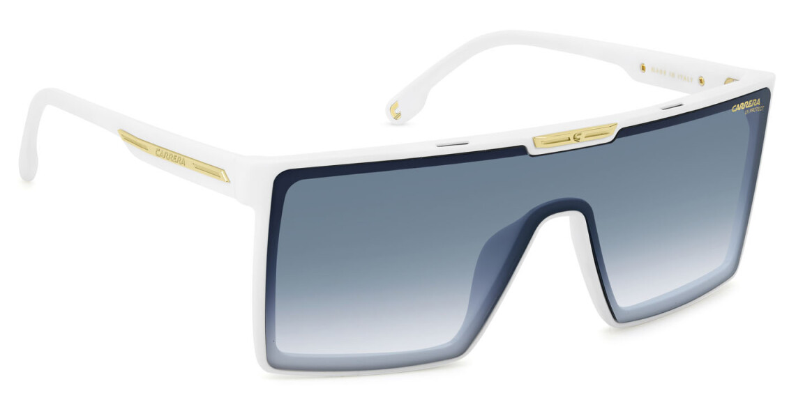 Carrera Victory C 07/S VK6 08 Polarized Sunglasses for Men - UV Protection, White/Dark Blue Shaded Lens, Lightweight & Durable Frame - Perfect for Driving, Running & Outdoor Activities