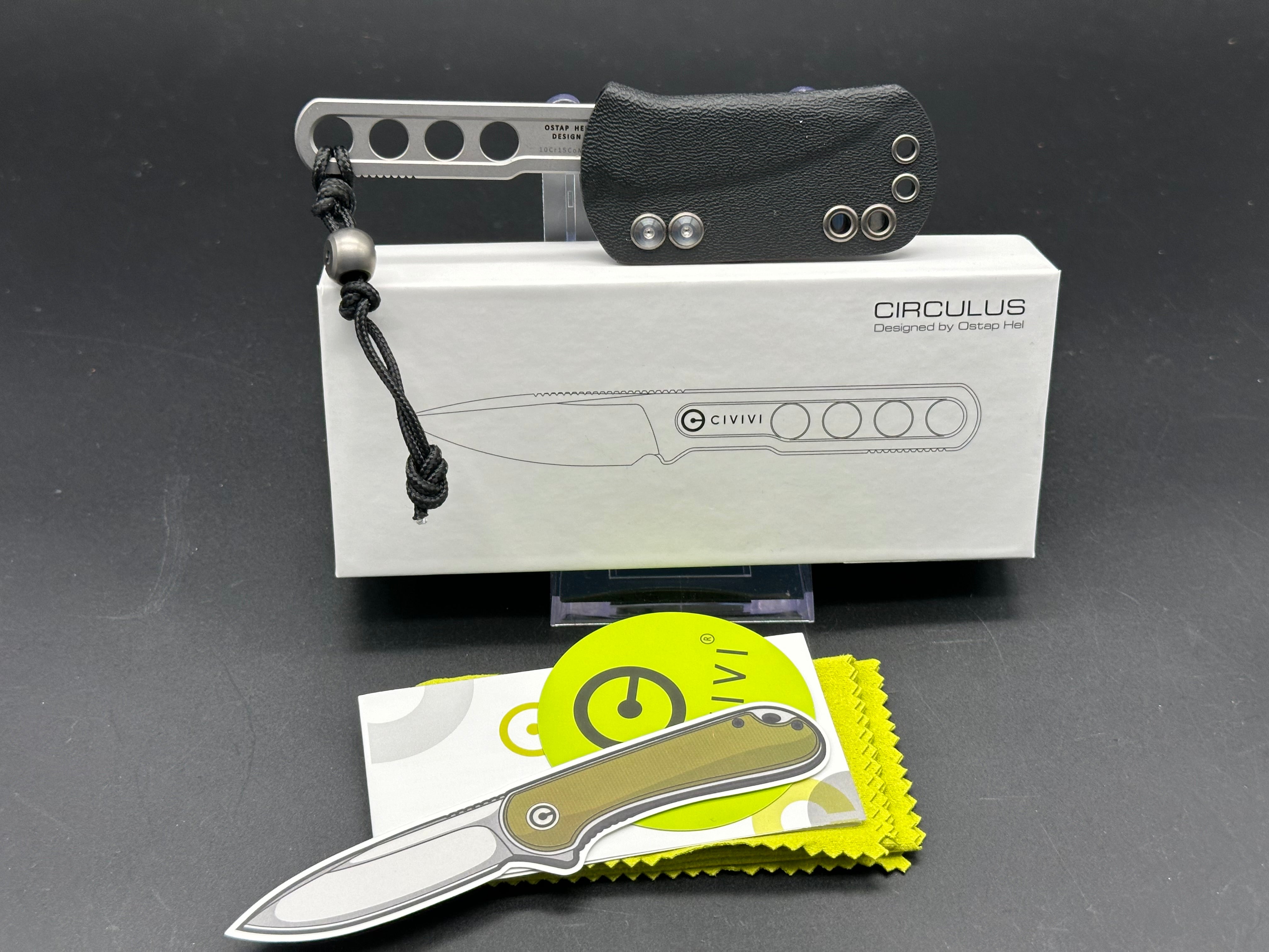 CIVIVI CIRCULUS Fixed Blade Knife - 10Cr15CoMoV Steel, Stonewashed Finish, Plain Edge - Perfect for Camping, Hunting & Outdoor Survival