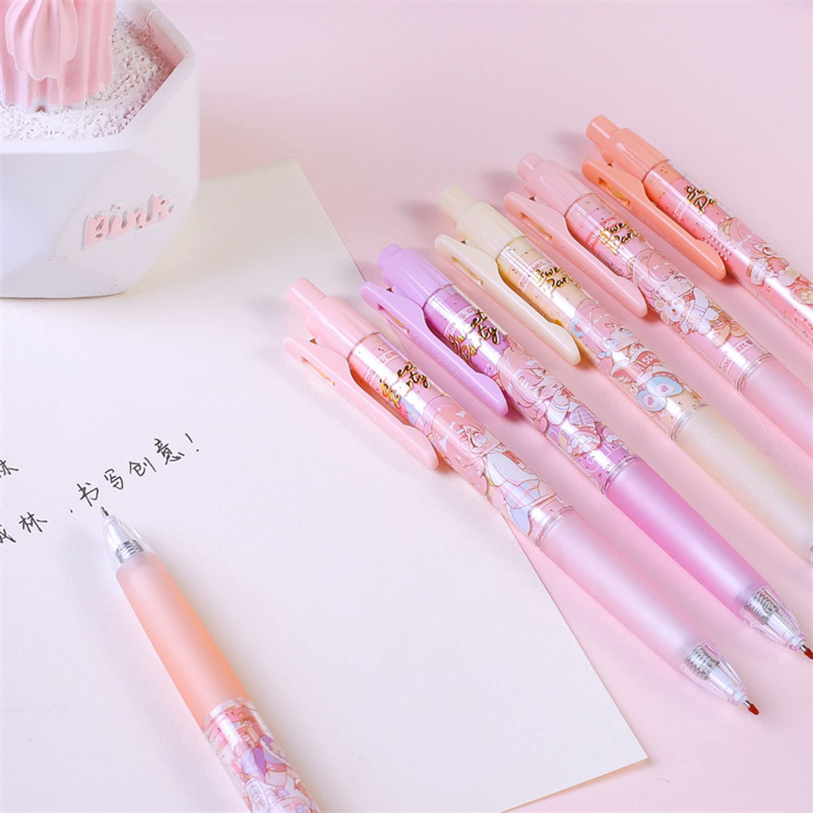 Kawaii Japanese Gel Pens for Students - Cute Signature Pens, Sweet Peach Diary Design - Perfect for Journaling, Note Taking & Gift Giving