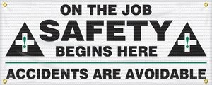 ACCUFORM MESH Banners - Durable Safety Signage for Workplace Compliance (MBM303) | OSHA Approved Job Site Warning Signs for Construction & Industrial Areas