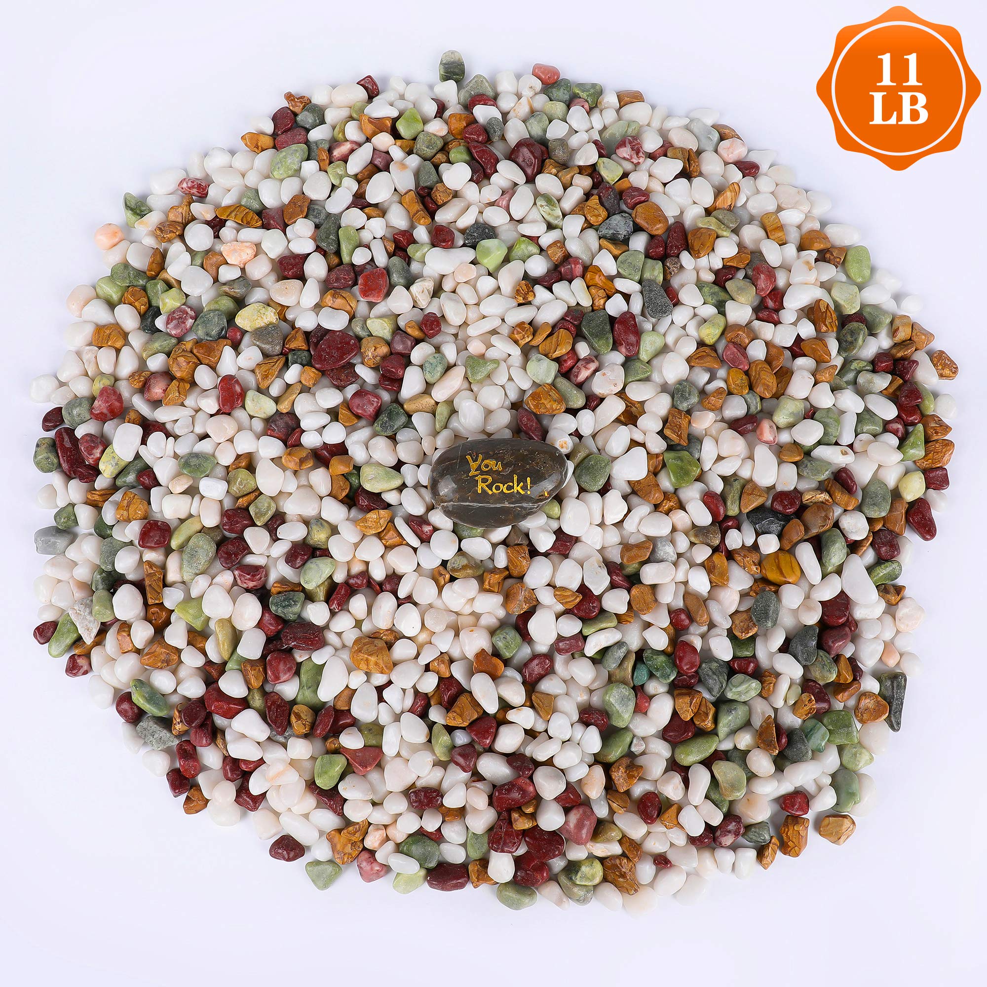 ROCKIMPACT 11 lbs. Polished Decorative Landscaping Rocks - Bright Mix 3/4