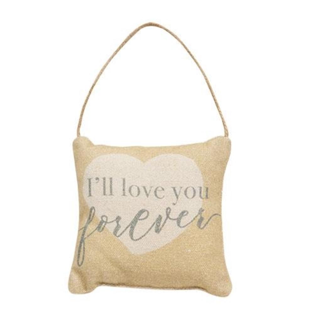 I'll Love You Forever Heart-Shaped Pillow Ornament - Perfect for Valentine's Day Gifts, Anniversary Presents & Home Decor