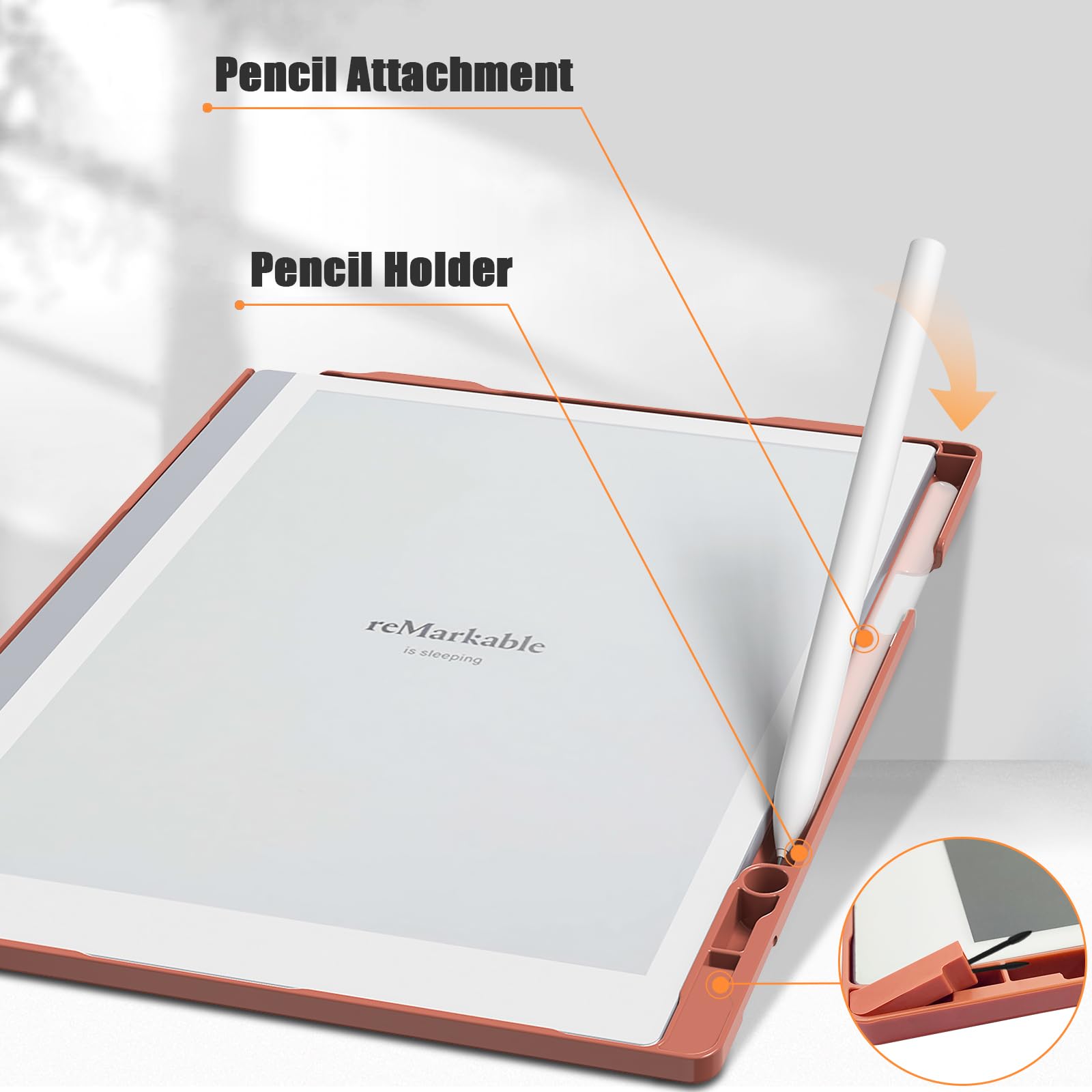 Premium Slim Lightweight Folio Case for Remarkable 2 Tablet 10.3 Inch - Protective Cover with Pencil Holder for Remarkable 2 Digital Paper - Perfect for Work, Study & Note-Taking