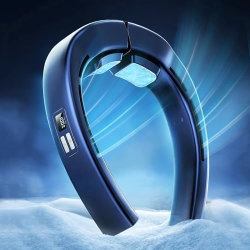 Portable Neck Air Conditioner with Front Airflow & Back Cooling - 2X Large Cooling Pads, LED Display, Rechargeable Neck Fan for Outdoor, Office & Travel - PD 22.5W Fast Charging & Use While Charging - Perfect for Hiking, Working & Hot Weather Relief