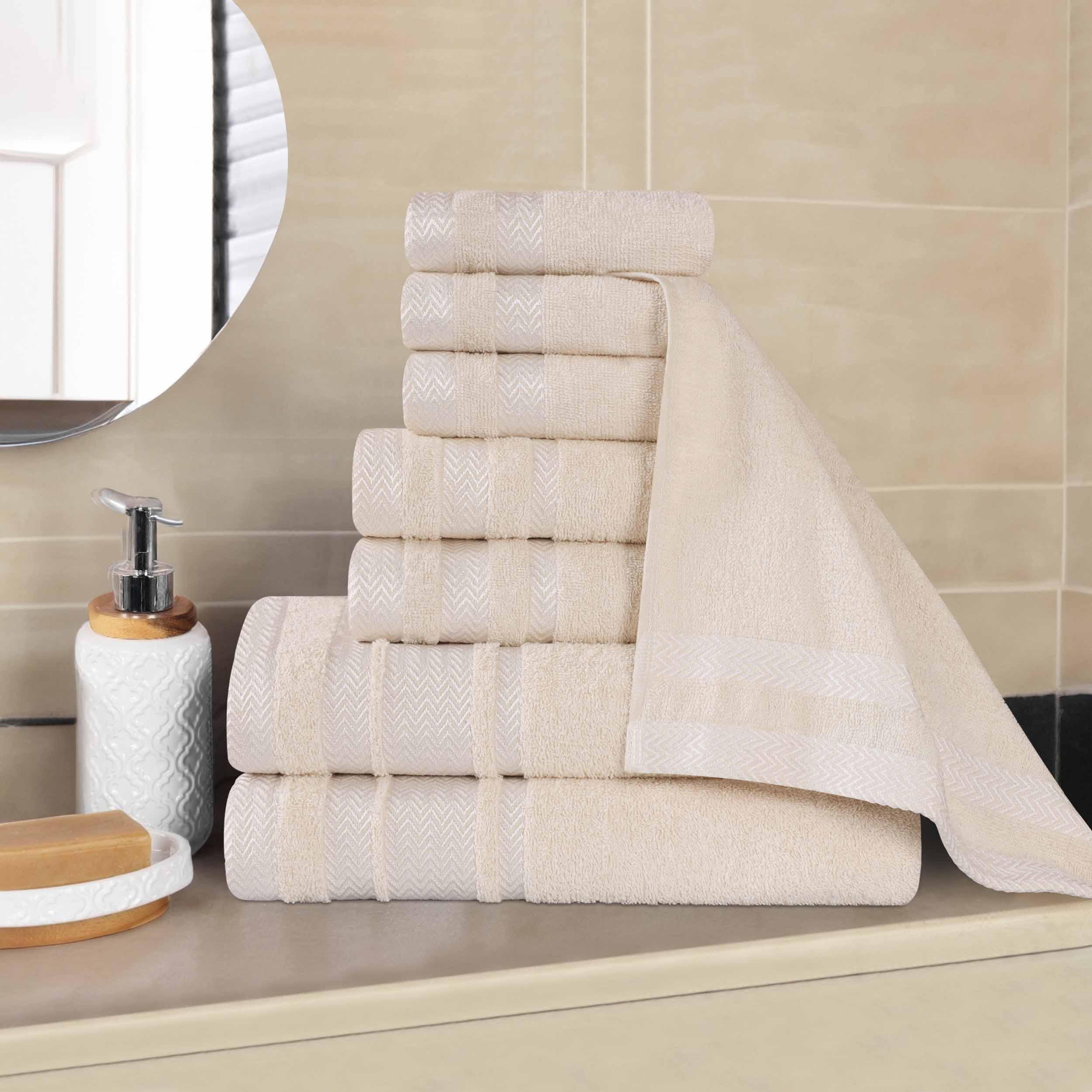 Hays Cotton Medium Weight 8-Piece Bath Towel Set - Soft & Absorbent Towels for Bathroom, Spa, Gym, and Beach Use