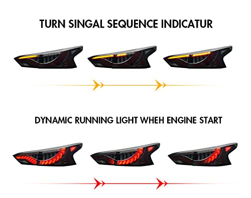 TT-ABC LED Tail Lights for Nissan Altima Teana 2019 2020 2021 - Smoked Lens with Start Animation - Brake Lights & Turn Signals - Easy Installation Auto Accessories - Perfect for Night Driving & Car Customization