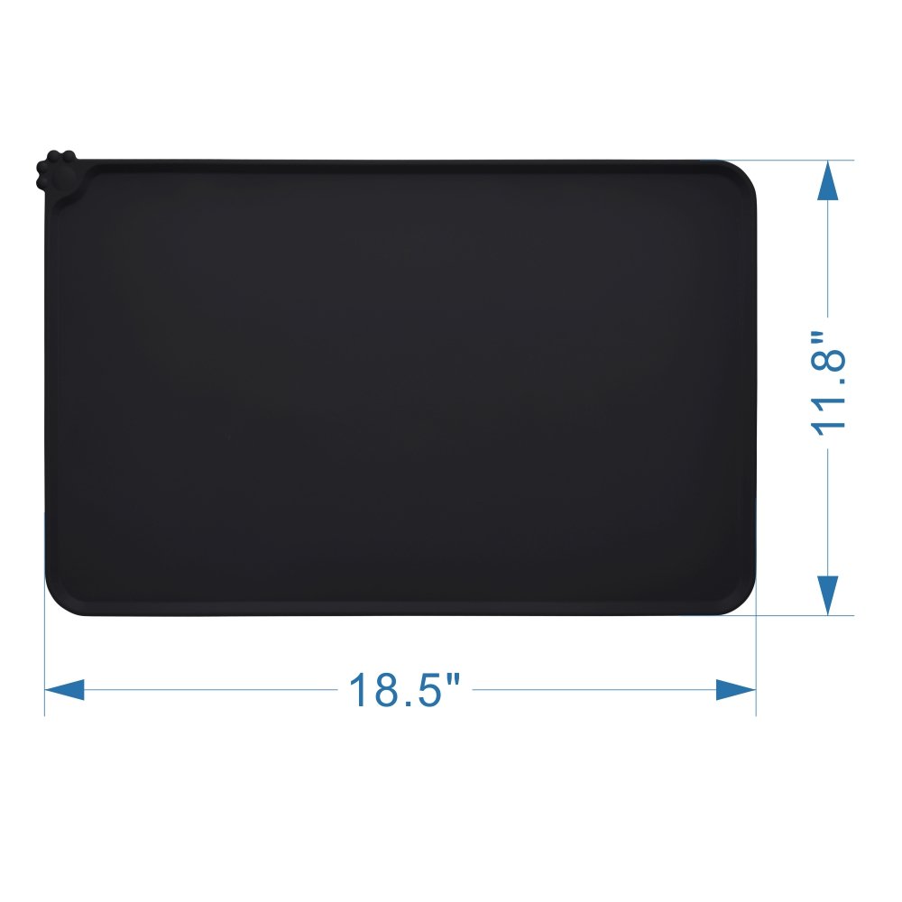 Premium Non-Slip Silicone Pet Feeding Mat - Waterproof Dog & Cat Bowl Placemat for Small Animals (18.5