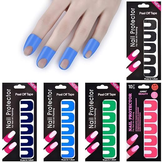 KRUSH Nail Art U-Shape Peel Off Stickers - Disposable Cuticle Protectors & Polish Guards (10 Sheets) - Perfect for DIY Manicures, Salon Nail Art & Gel Polish Protection